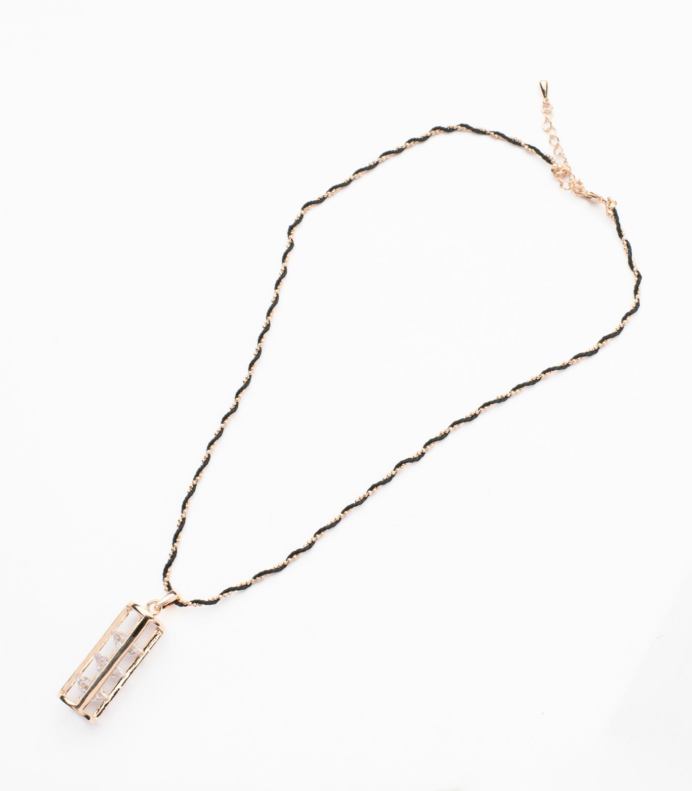 Charming Tower Of Blazing Gem Stones Necklace (Brass)