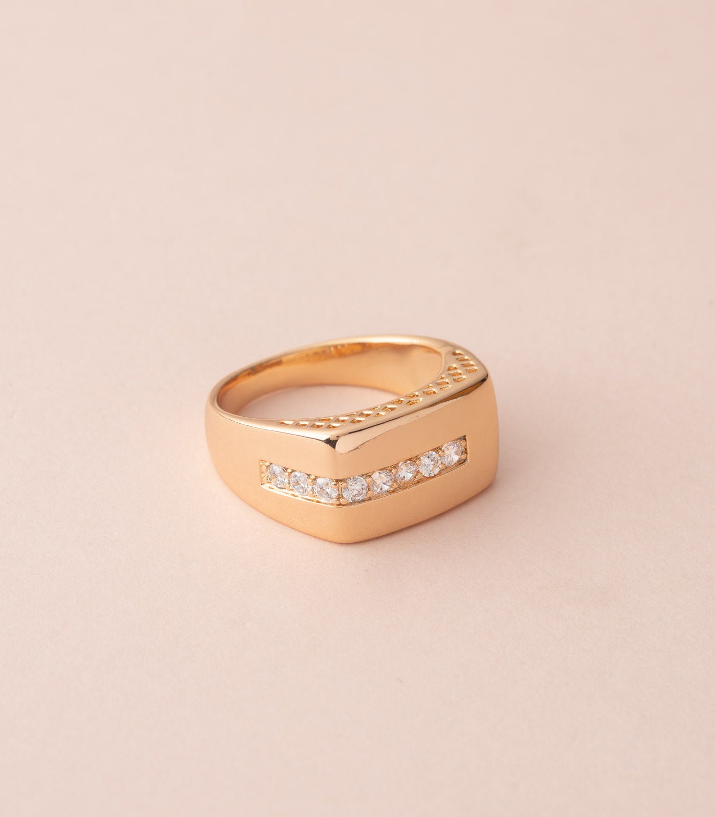 Chunky Rounded Stud Band - Rose Gold (Brass)