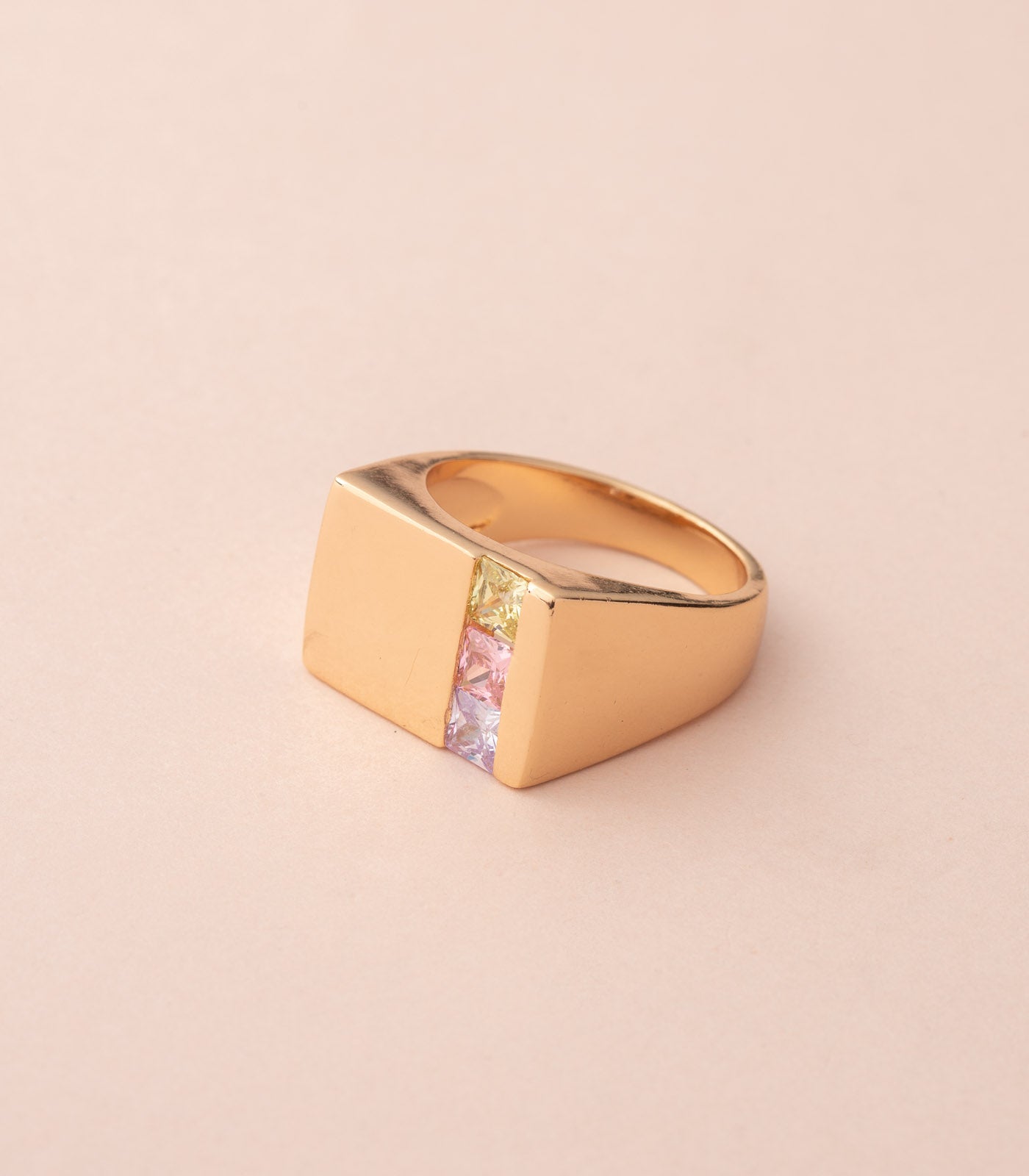 Chunky Squared Stud Band - Rose Gold (Brass)