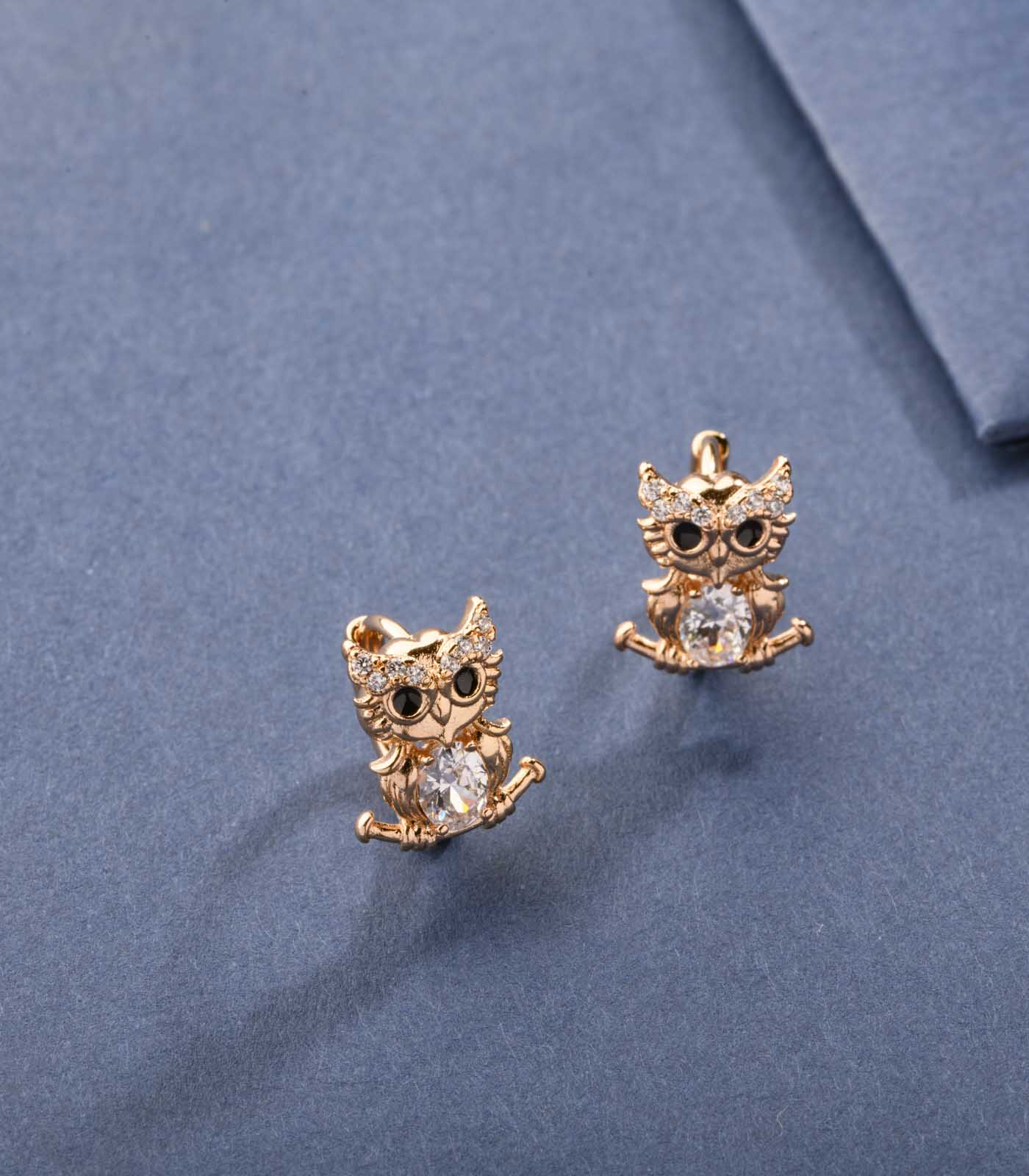 Classic Handmade Shiny Brass Owls Earrings (Brass)