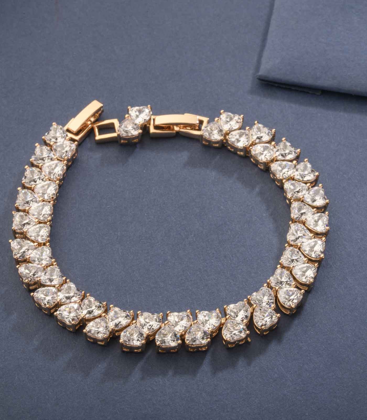Classy Carved Gems Bracelet (Brass)