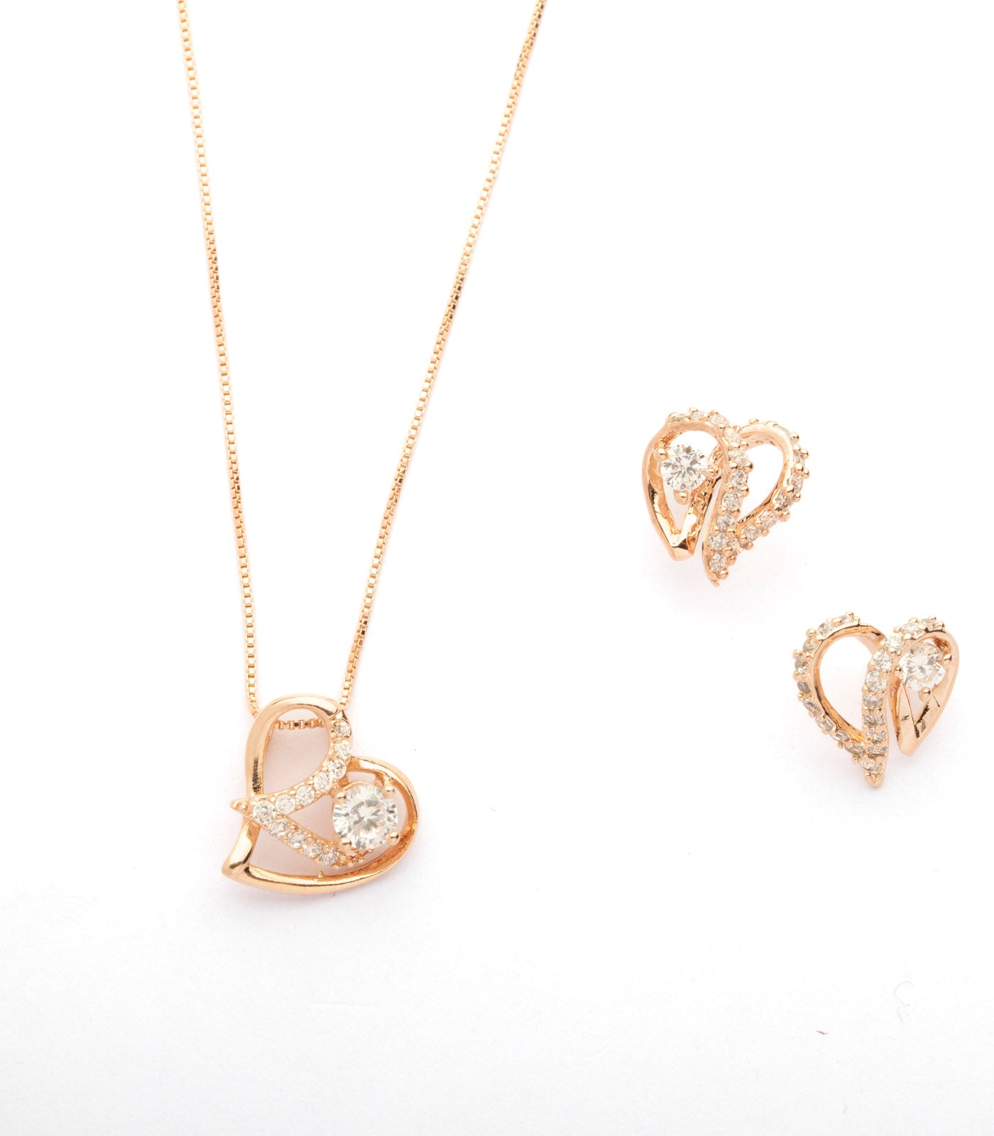 Clever Heart Necklace Set (Brass)
