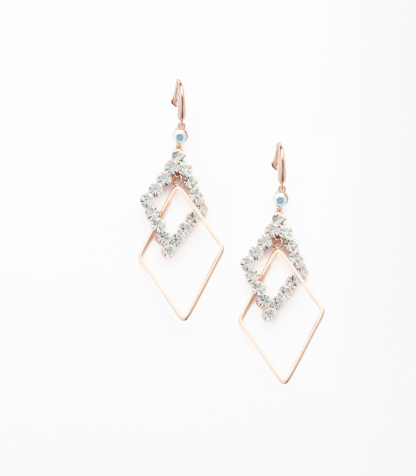 Crystal Diamond Shape Earring (Brass)