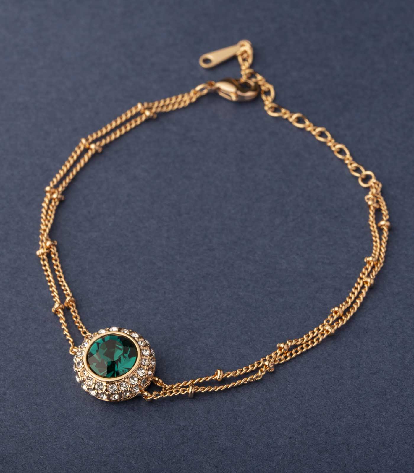 Crystal Magic Green Bracelet (Brass)