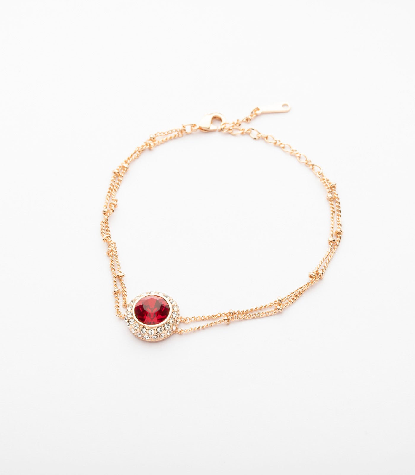 Crystal Ruby Red Bracelet (Brass)