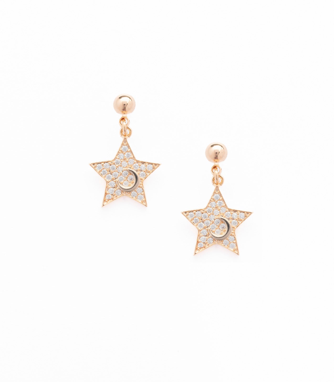 Crystal Shooting Star Earrings (Brass)