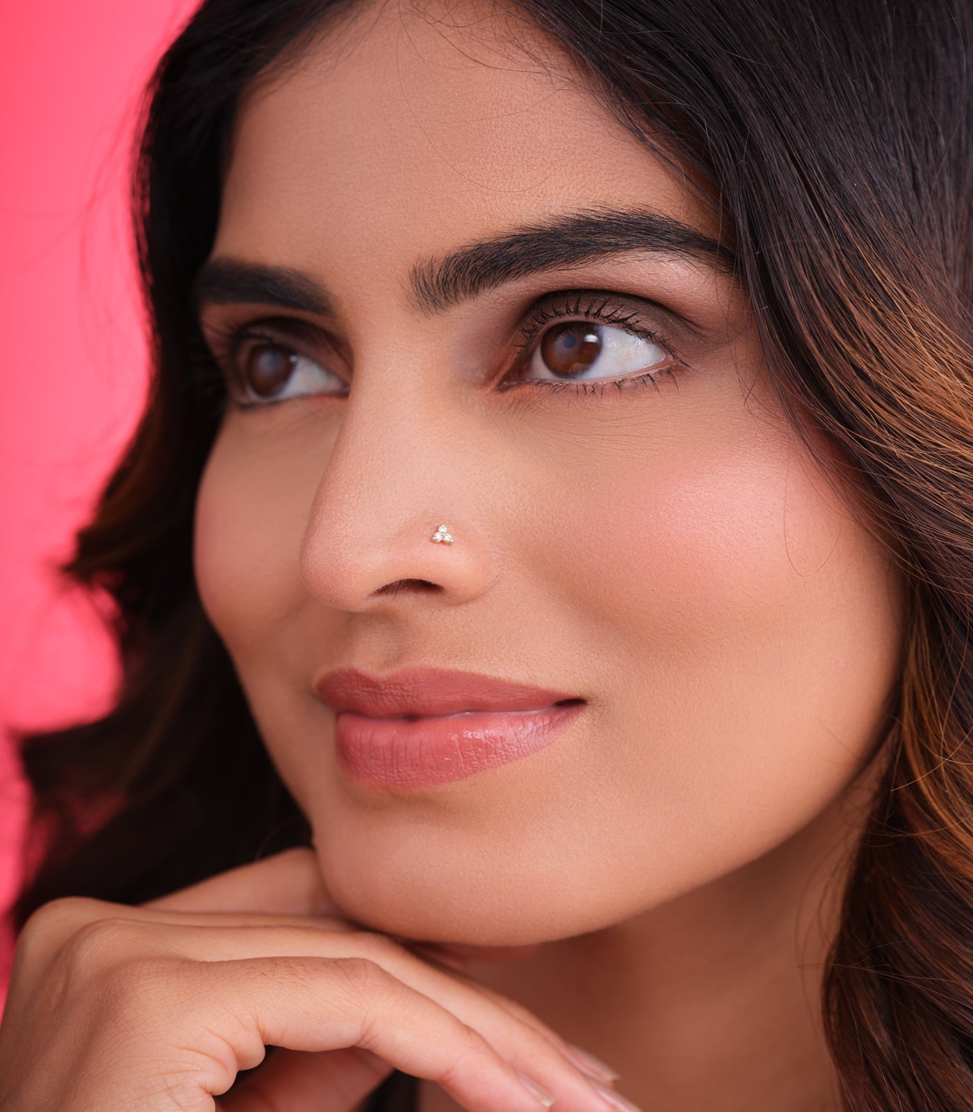 Diamond Triple Orb Nosepin (Screw)