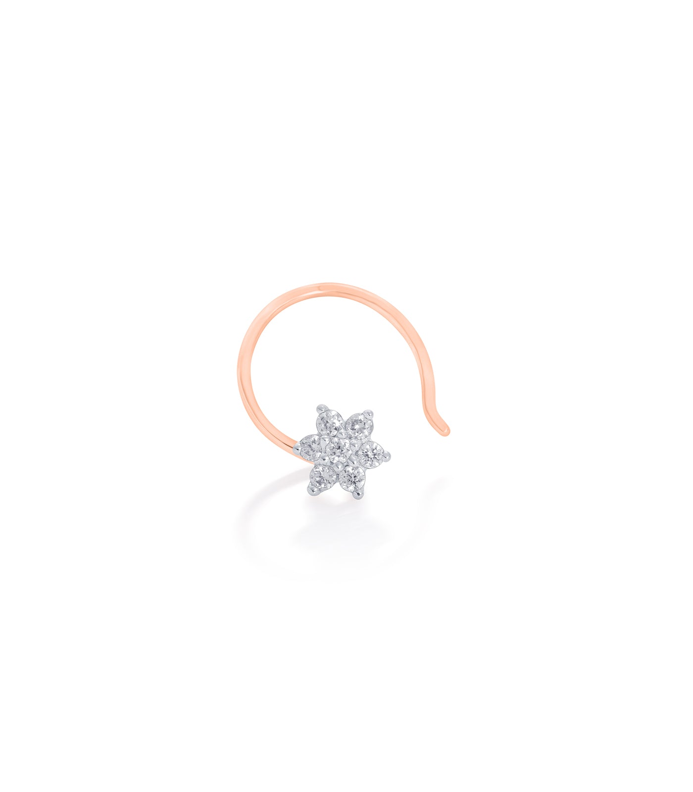 Diamond Flower Shaped Nosepin (Pierced)
