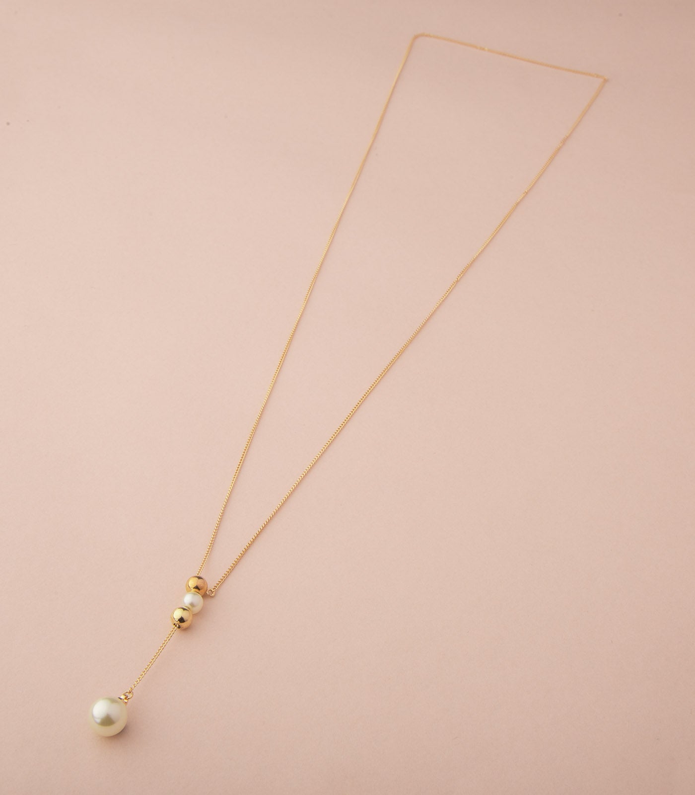 Dainty Pearl Neckpiece- Golden Color Pendant (Brass)