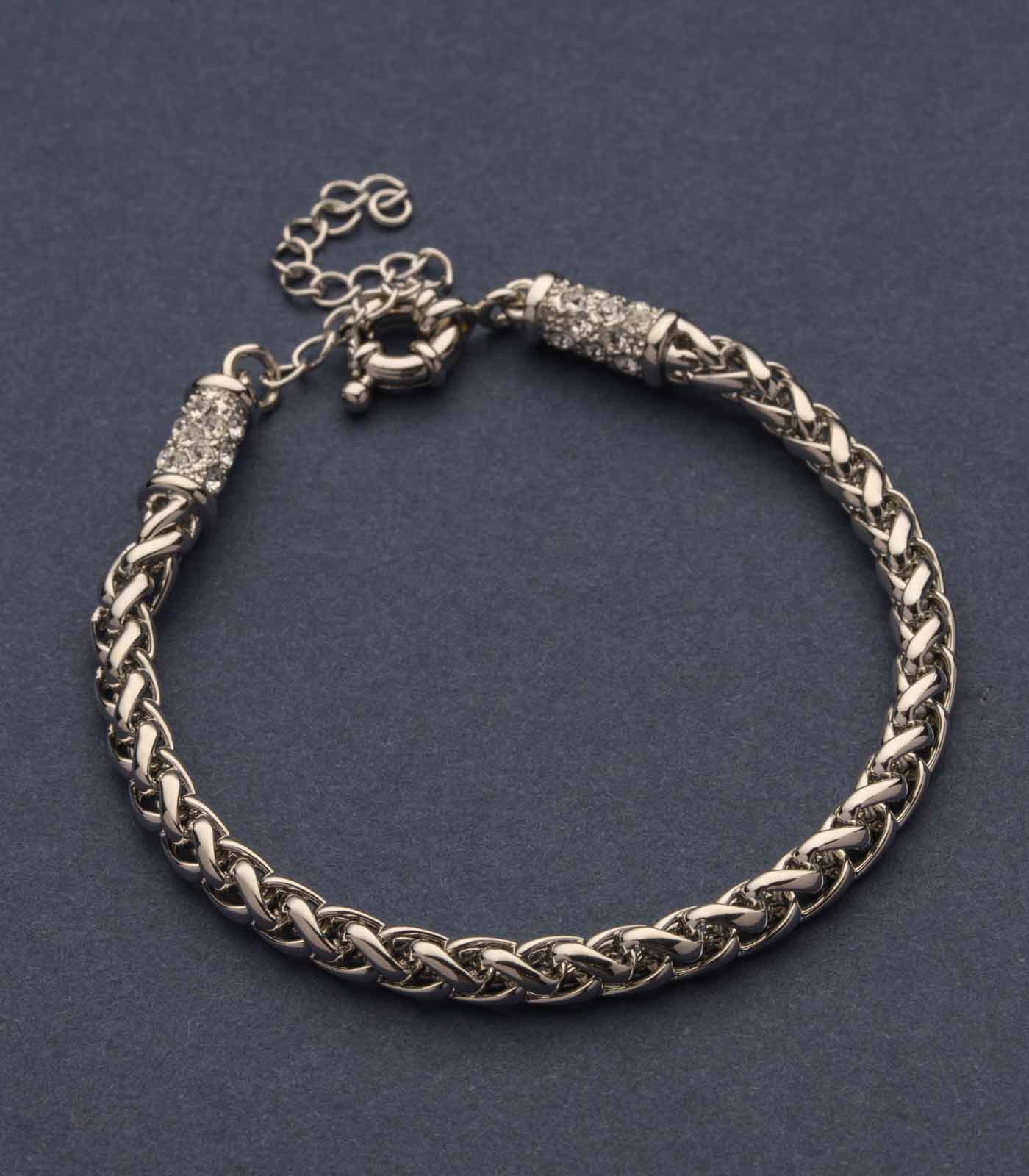 Dashing Silver Hand-Crafted Bracelet (Brass)
