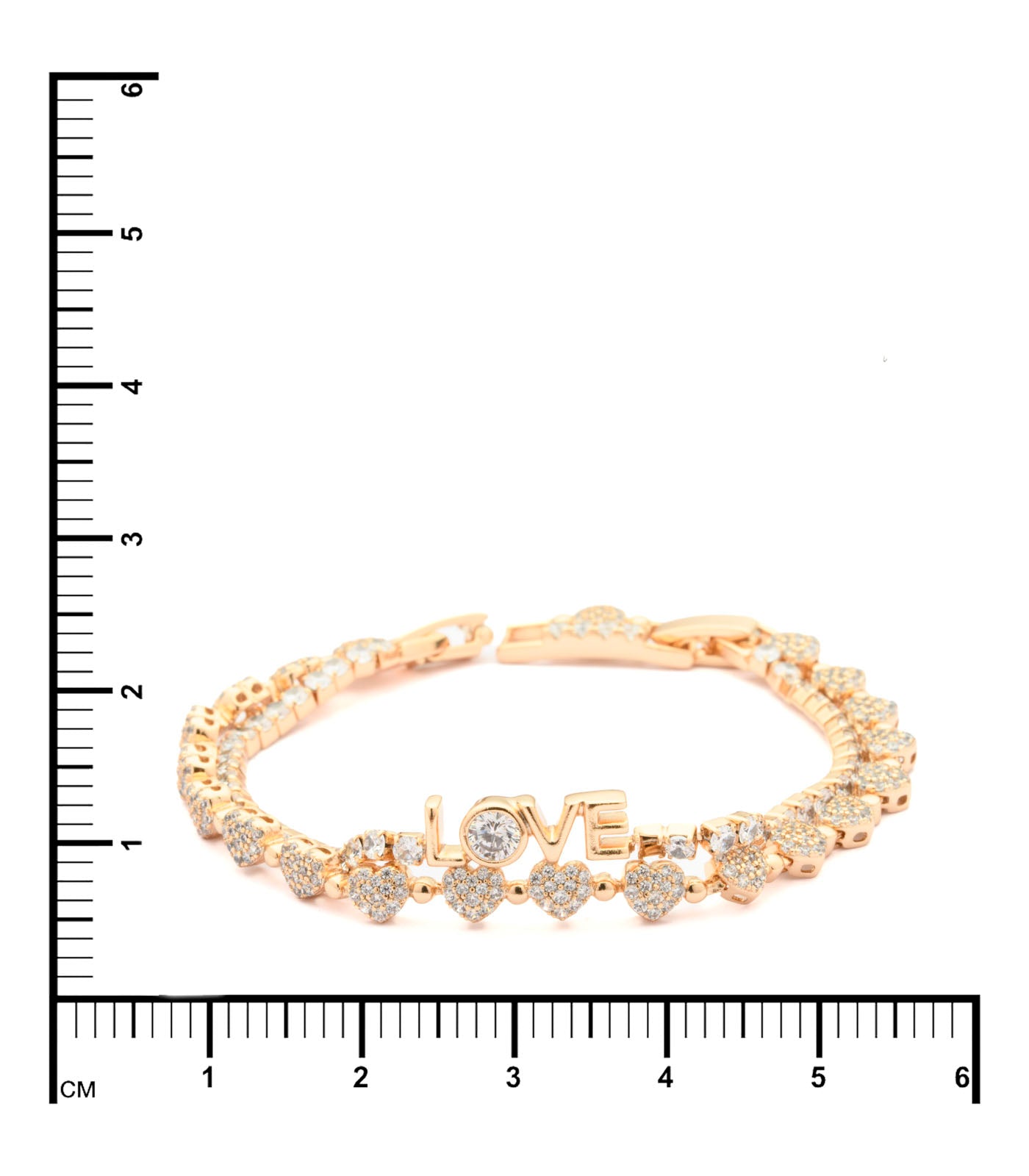 Decorative Love And Gold Hearts Bracelet (Brass)