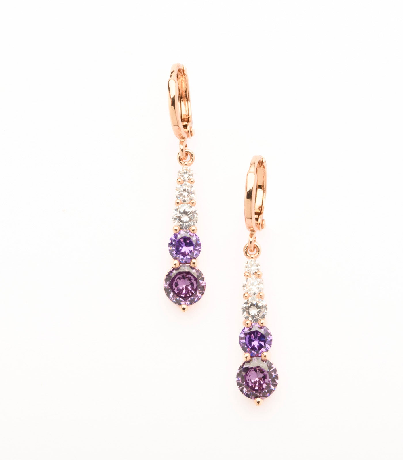 Decorative Trail Of The Shiny Purple Stones Earrings (Brass)