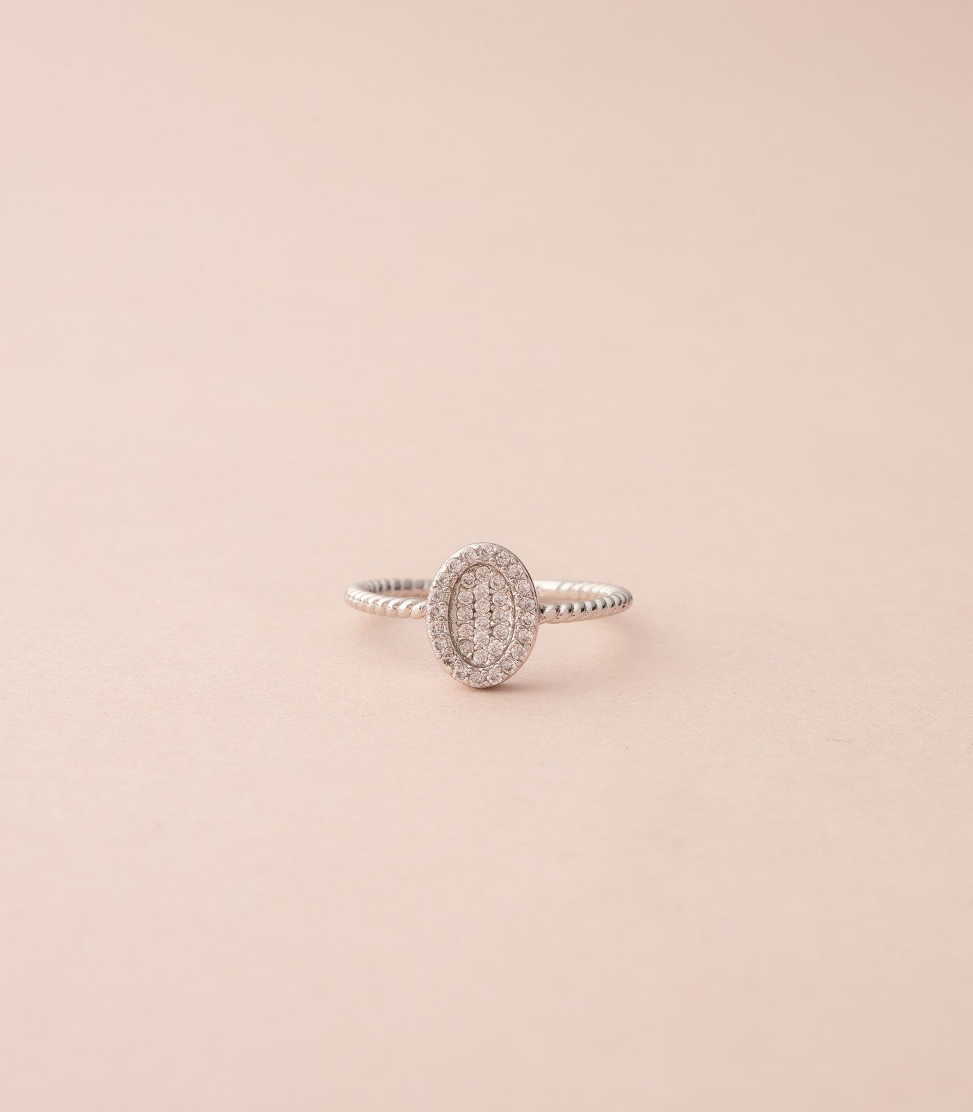 Delicate Eternity Halo SIlver Color Band (Brass)