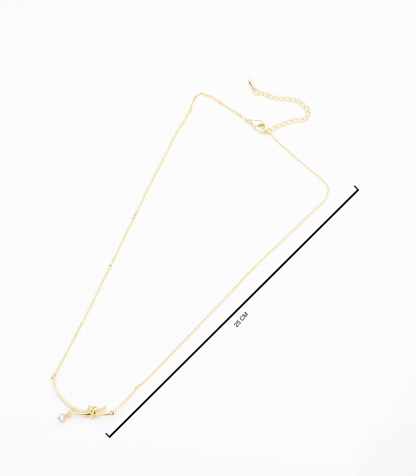 Delicate Golden Knot Of Gemstone Necklace (Brass)