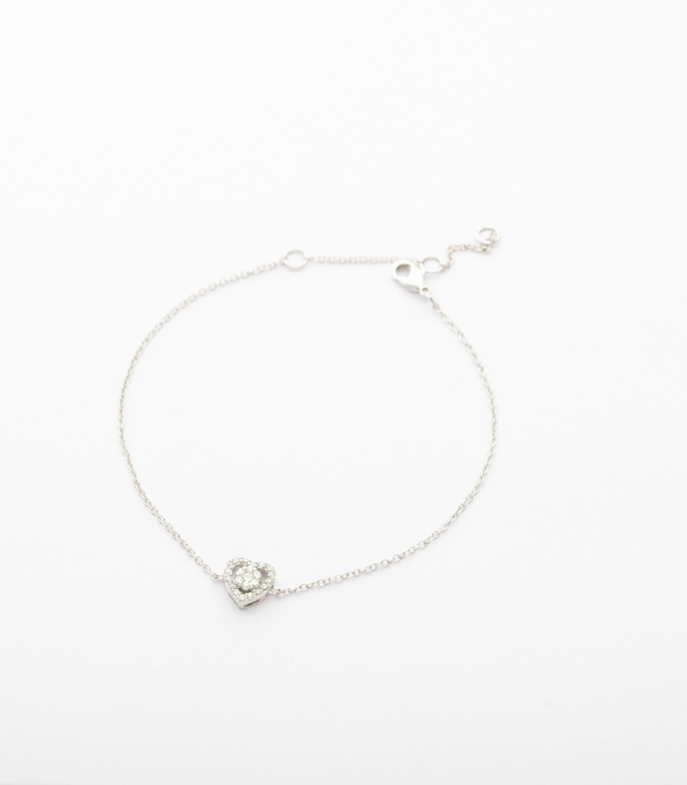 Delicate Heart Snowflake Bracelet (Brass)
