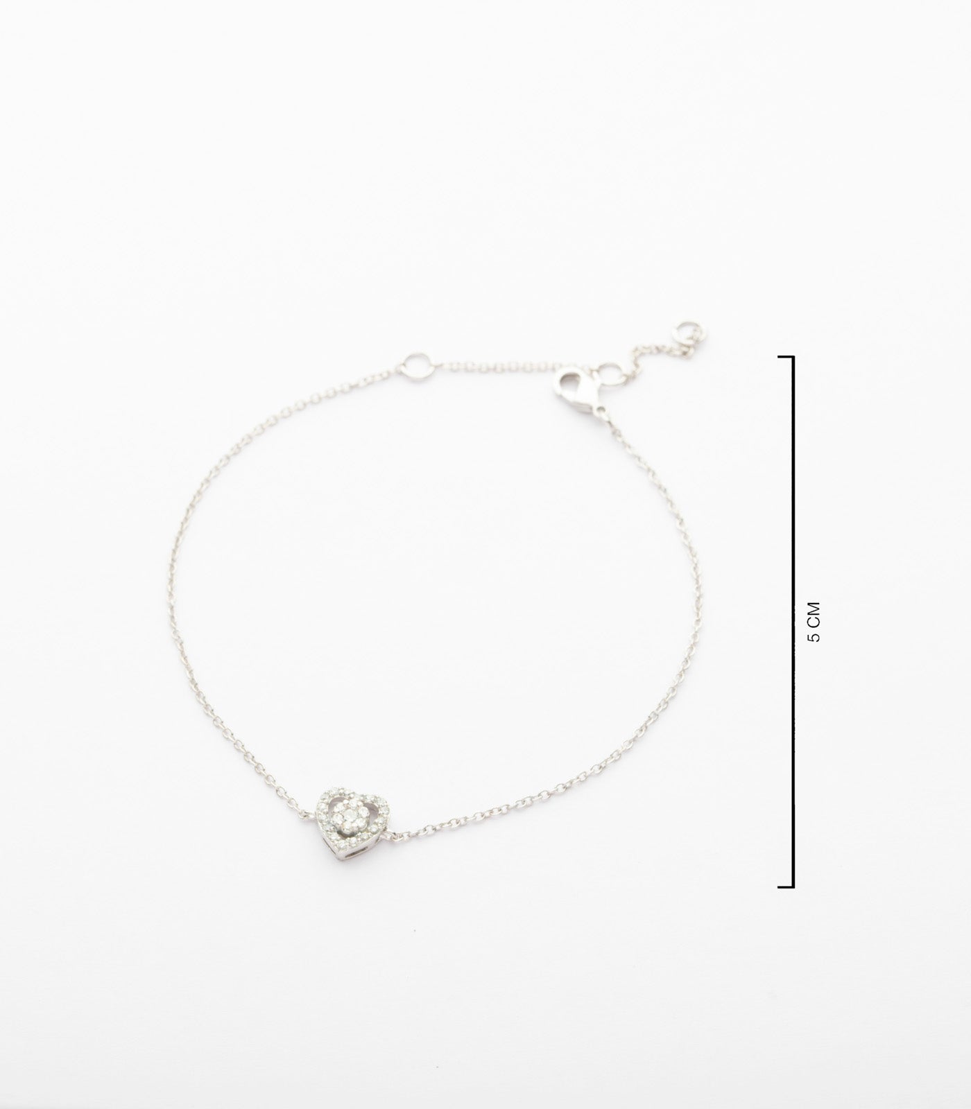 Delicate Heart Snowflake Bracelet (Brass)