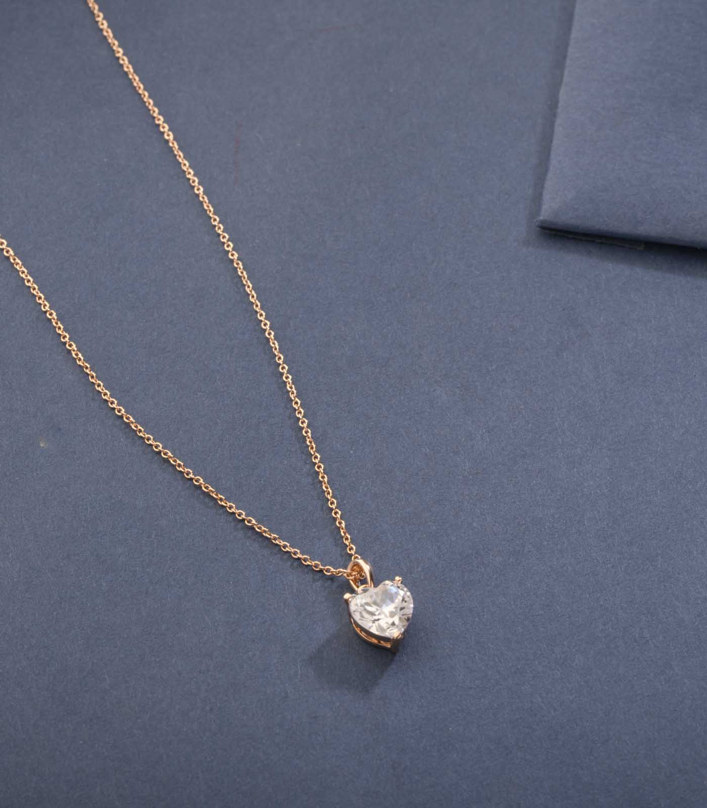Delicate White Heart Of Stone Necklace (Brass)