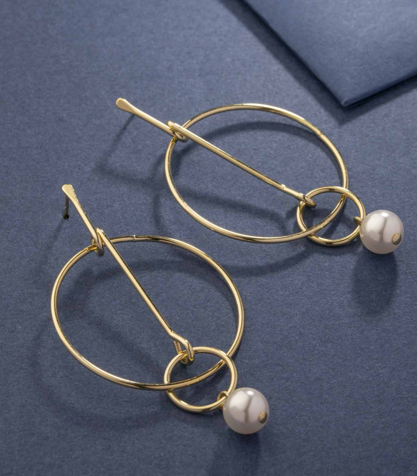 Destiny Twin Circle Earrings (Brass)