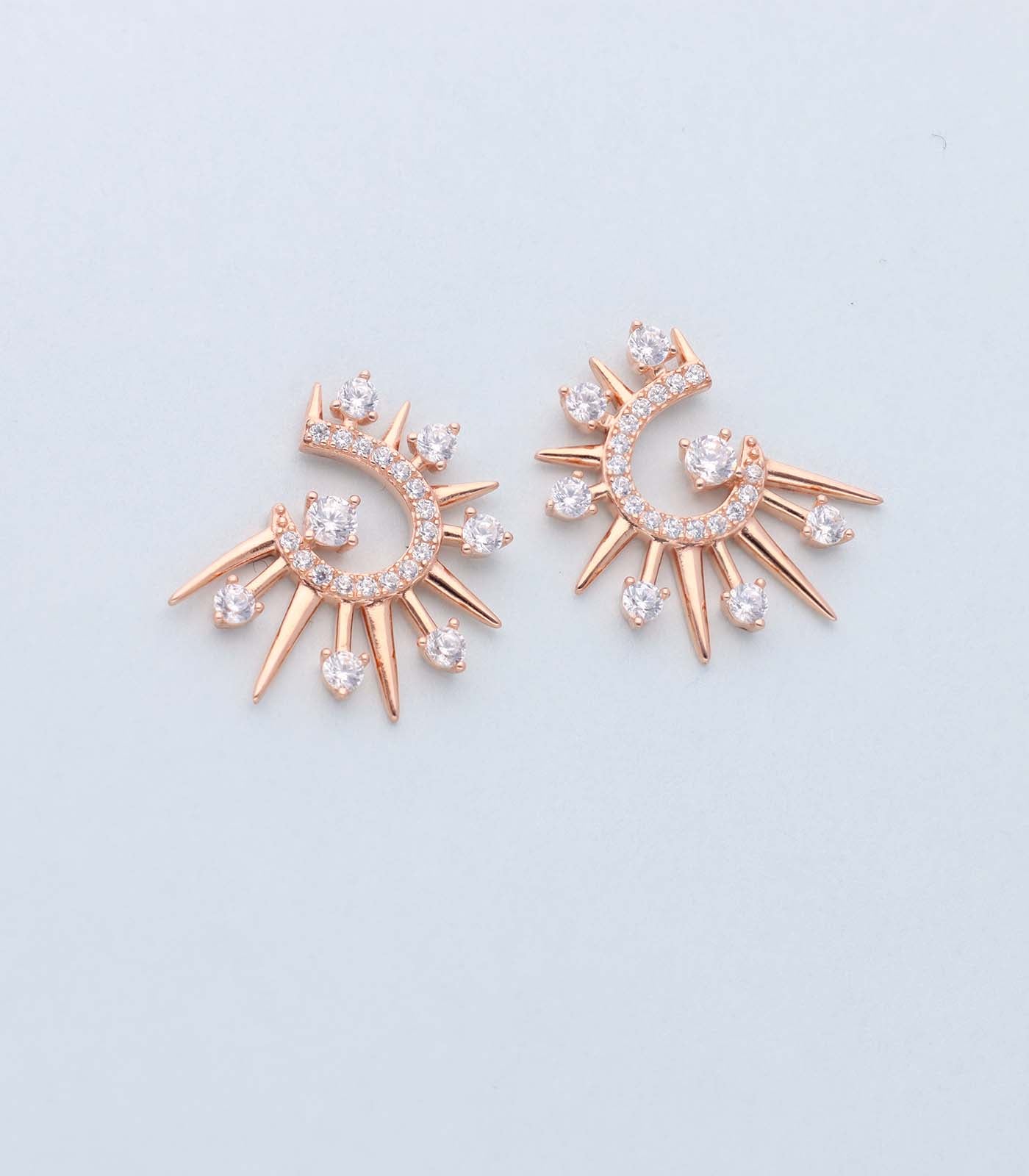 Diamond strokes earrings(Silver)