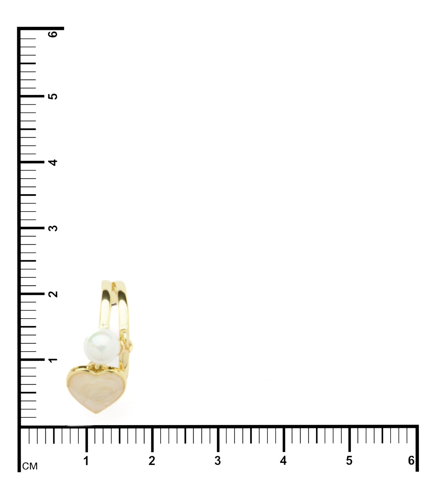 Distinctive Golden Hearts And Pearls Earrings (Brass)