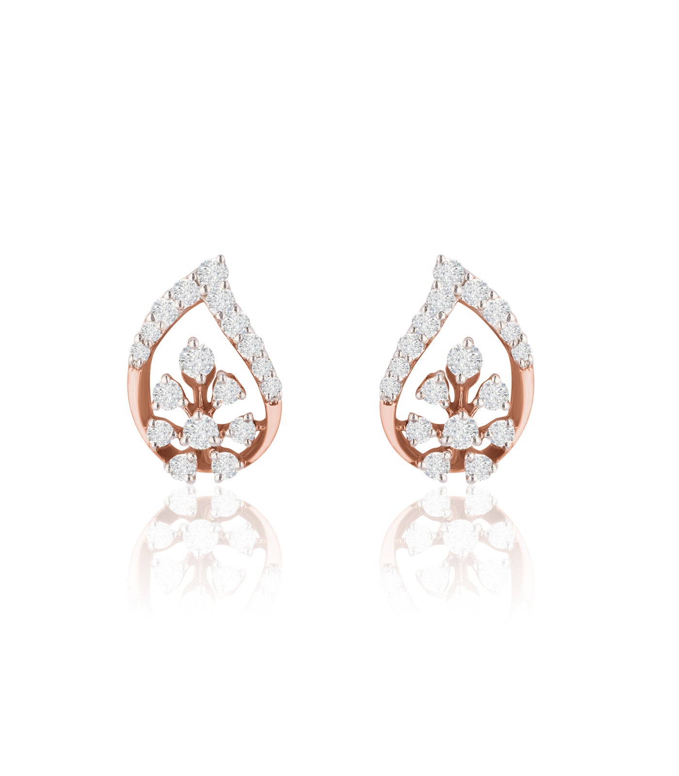 Diamond Dewdrop Leaf Earrings
