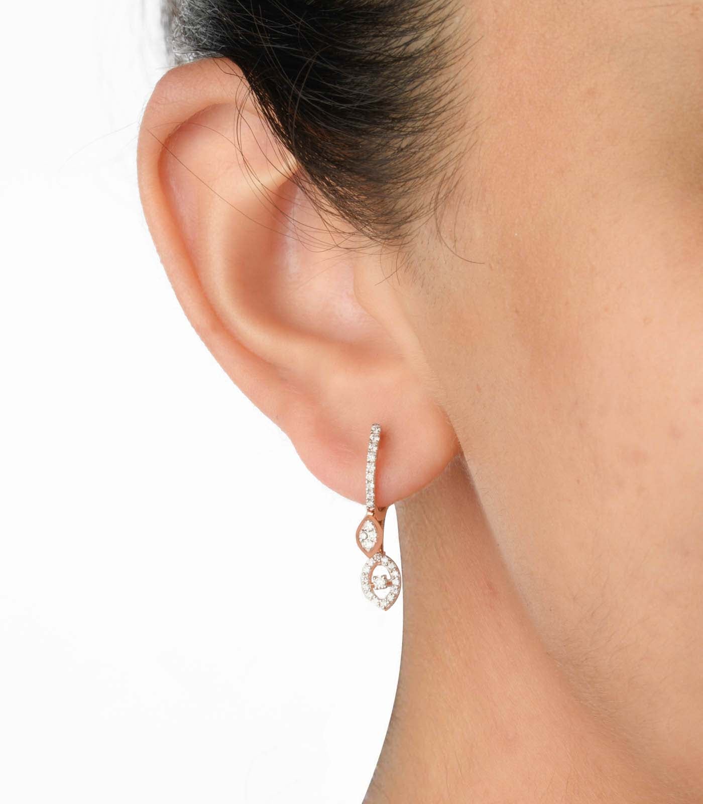 Diamond Radiant Foliage Earrings