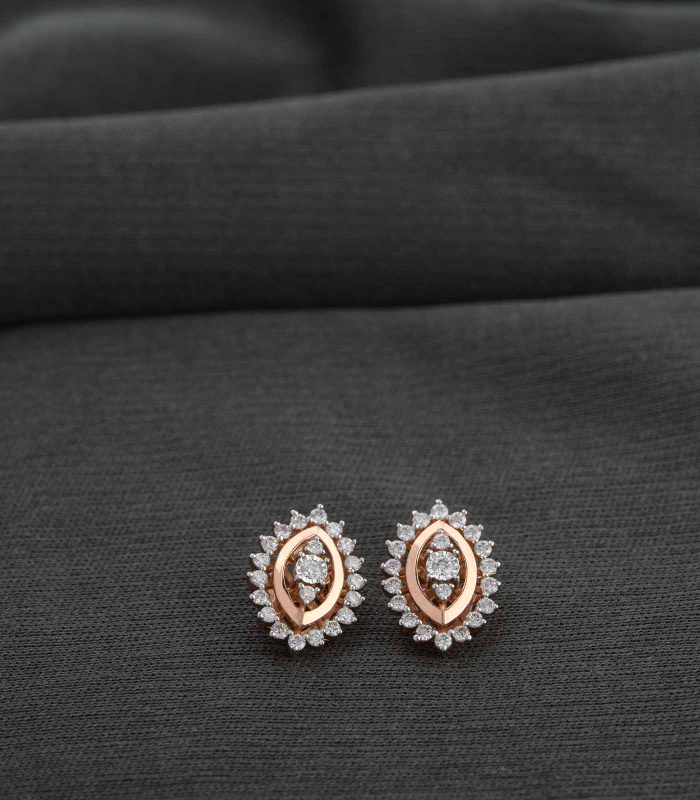 Diamond Gemstone Grid Earrings