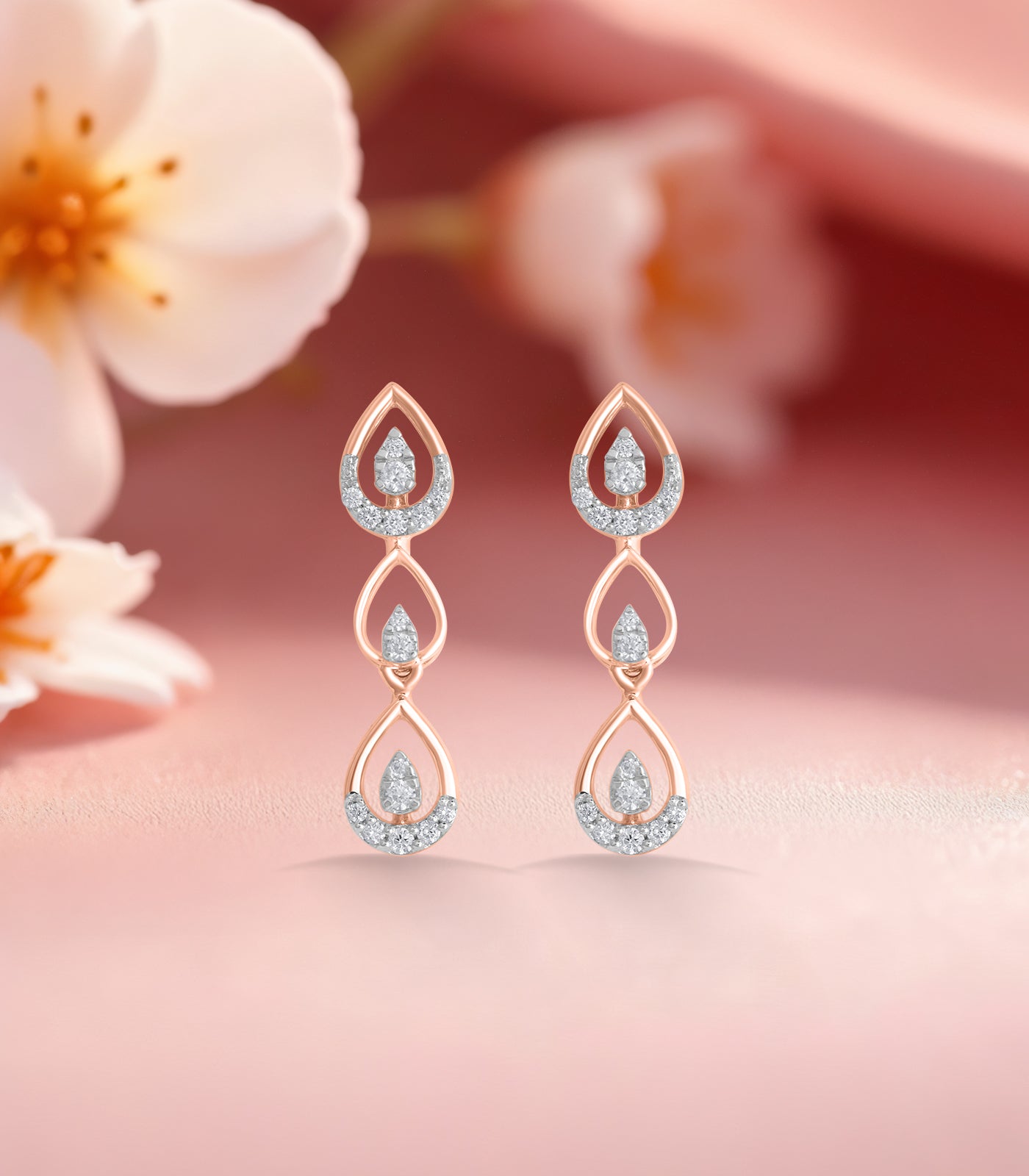 Diamond Stream Of Drops Earrings