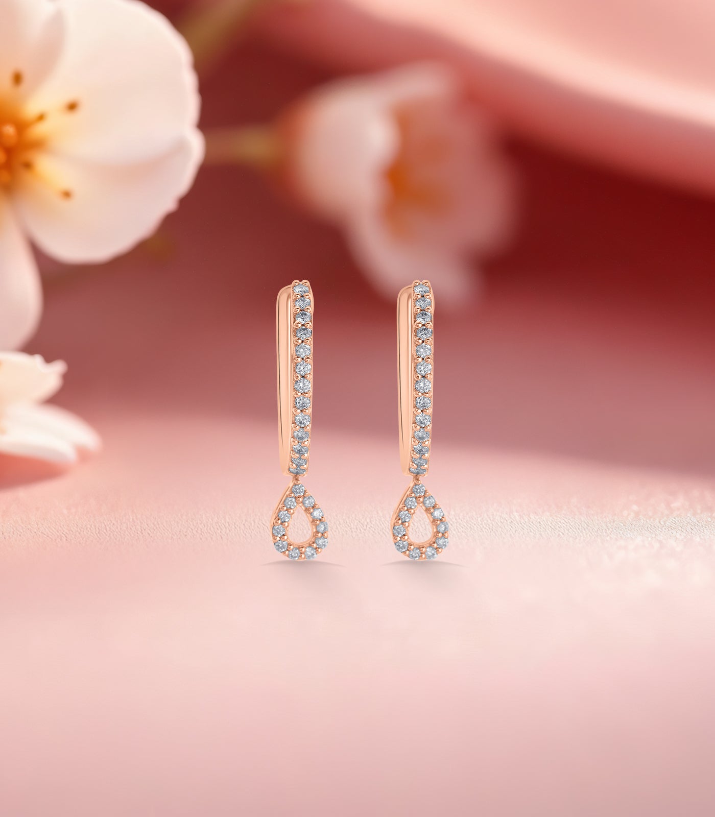 Diamond Dangling Drop Hoop Tops