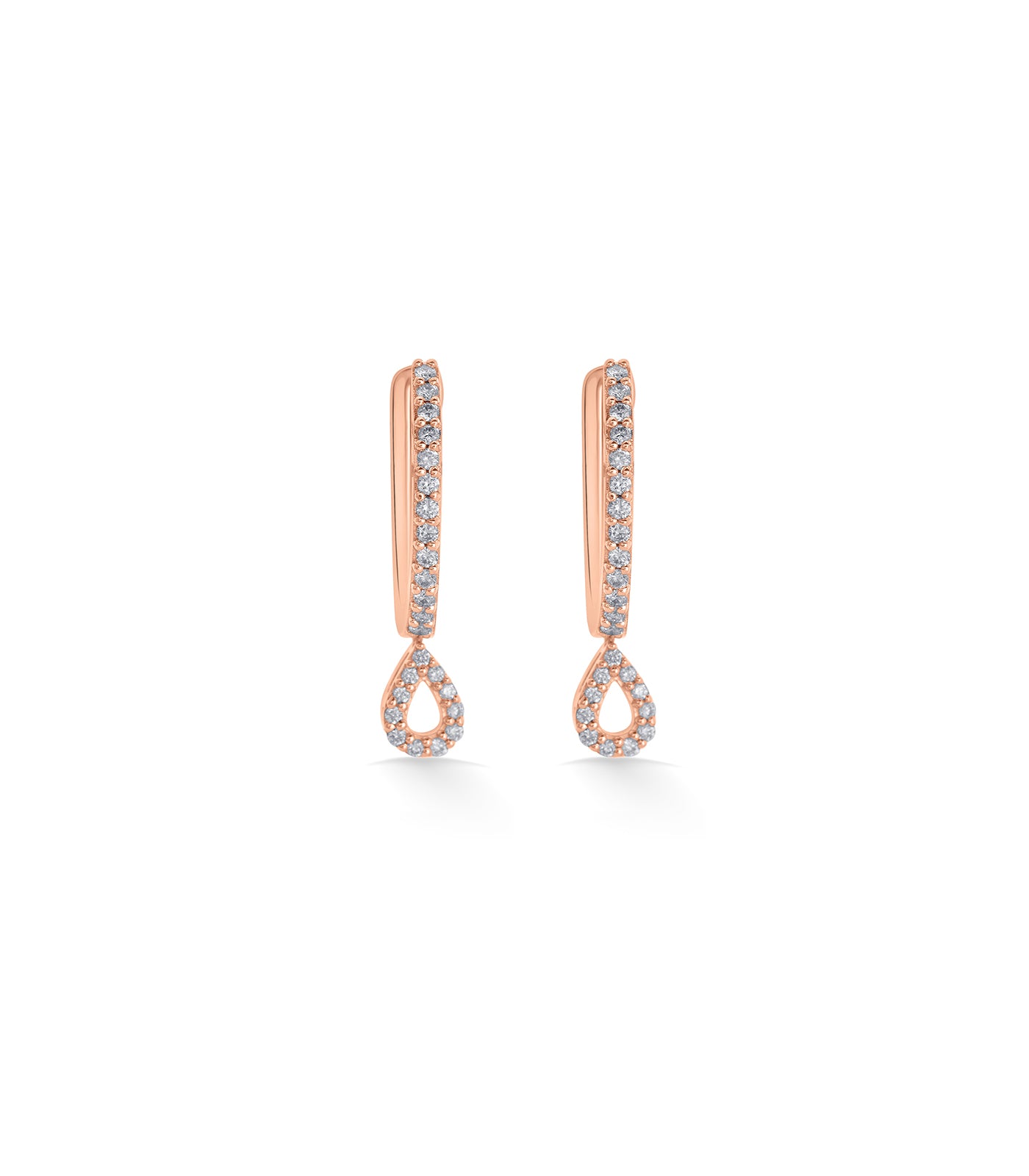 Diamond Dangling Drop Hoop Tops