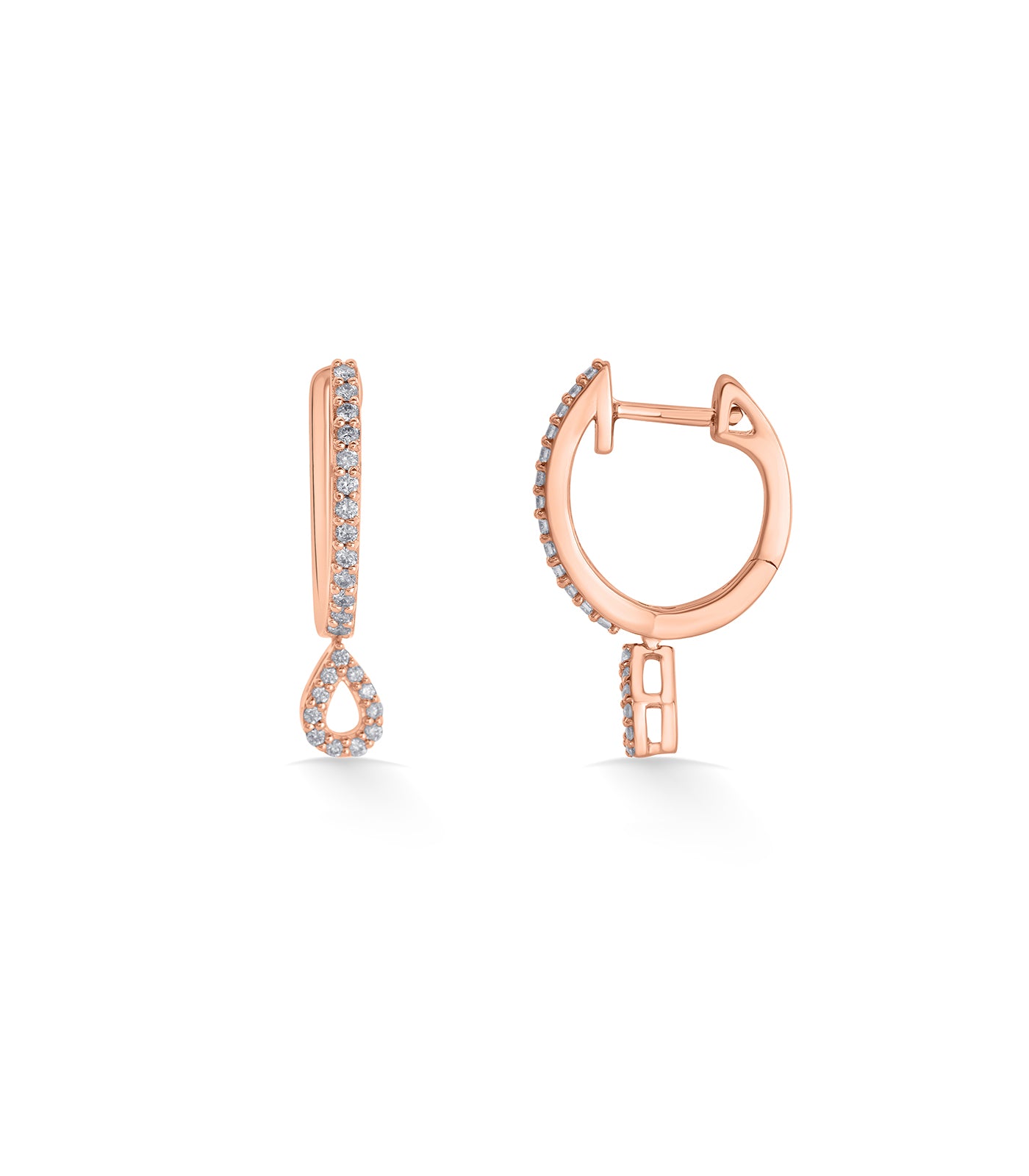 Diamond Dangling Drop Hoop Tops