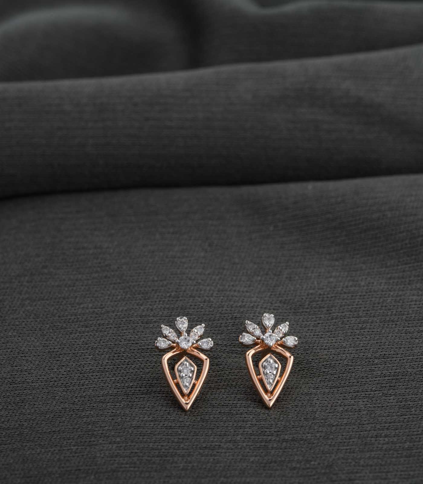 Diamond Petite Petal Earrings
