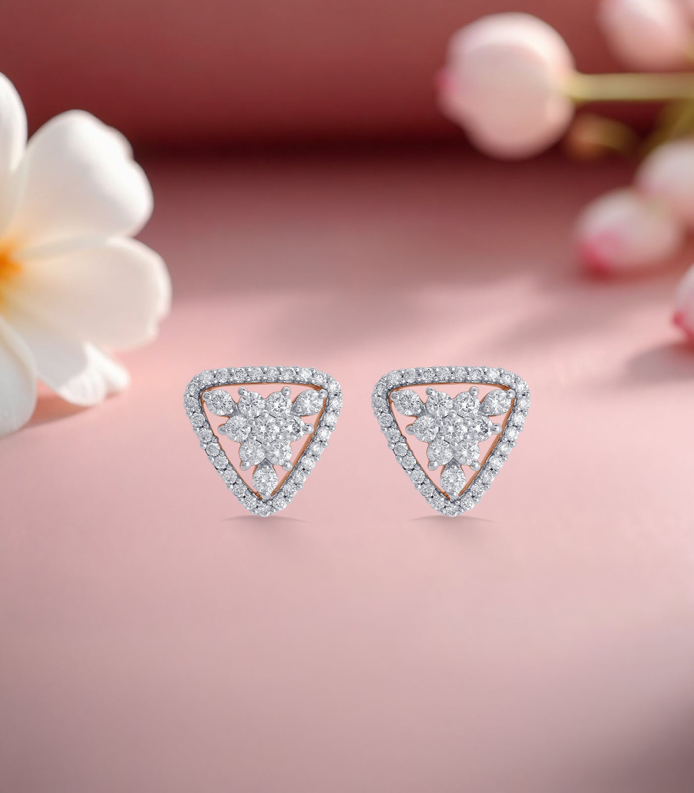 Diamond Floral Triangle Tops