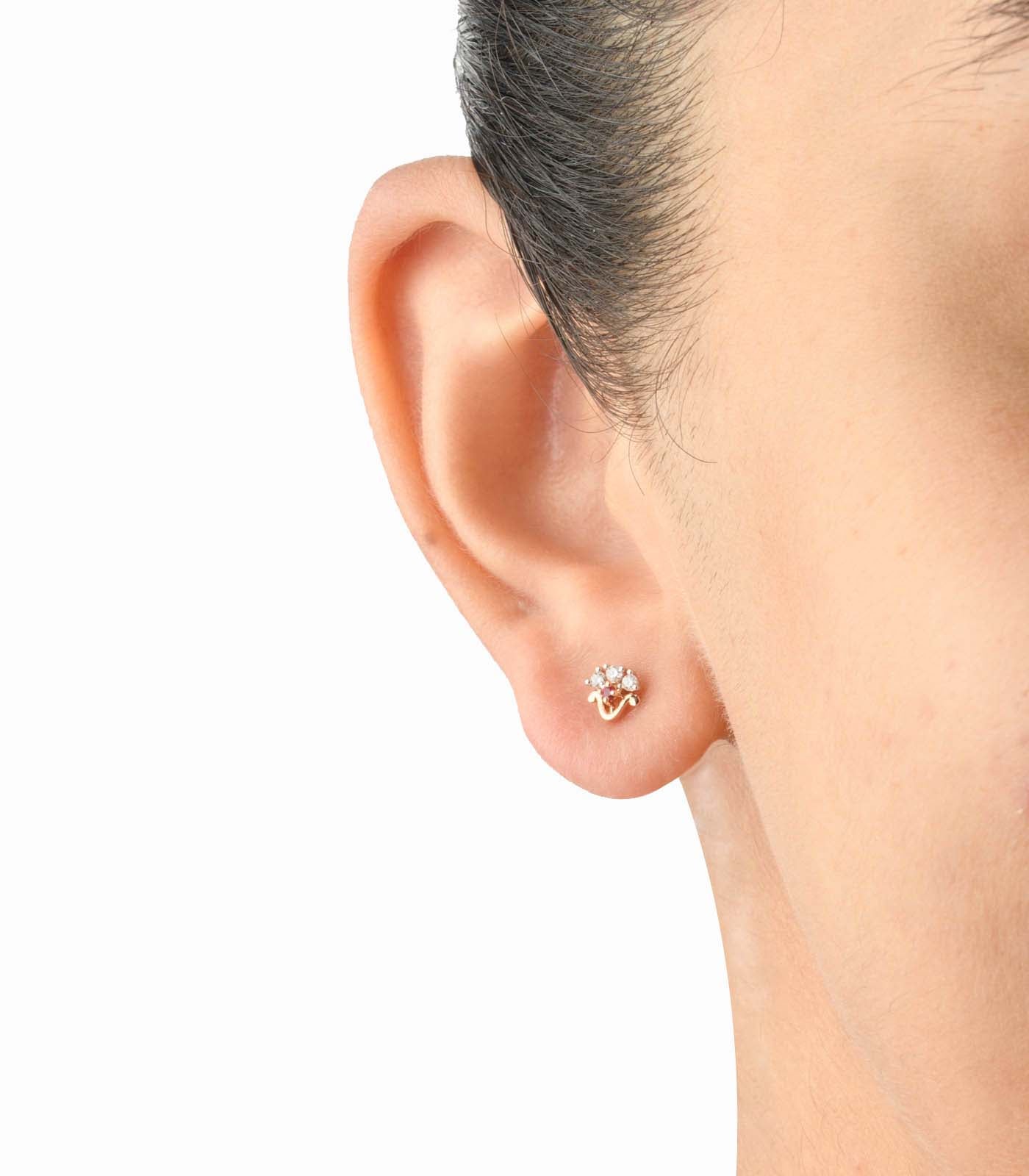 Diamond Mini Bloom Earrings