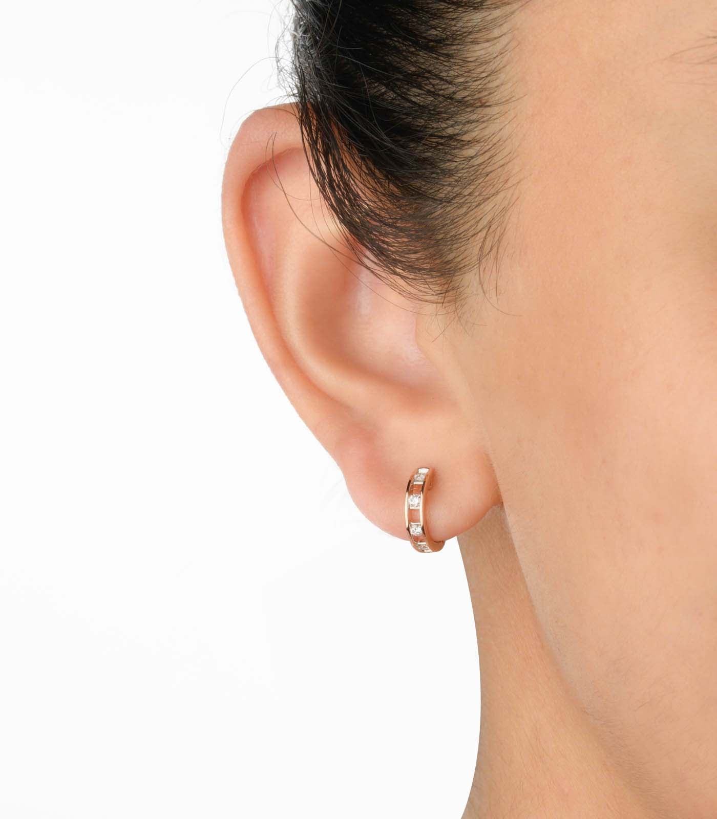 Diamond Subtle Hoops Earrings