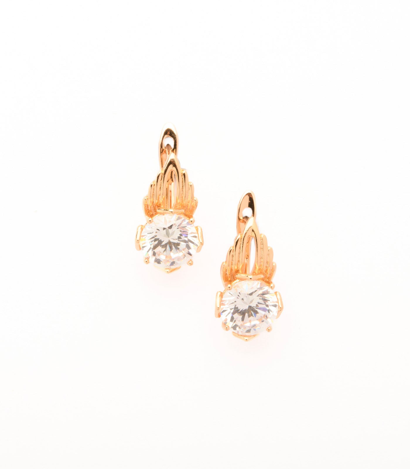 Exceptional Golden Falling Dots Of Shiny Stones Earrings (Brass)