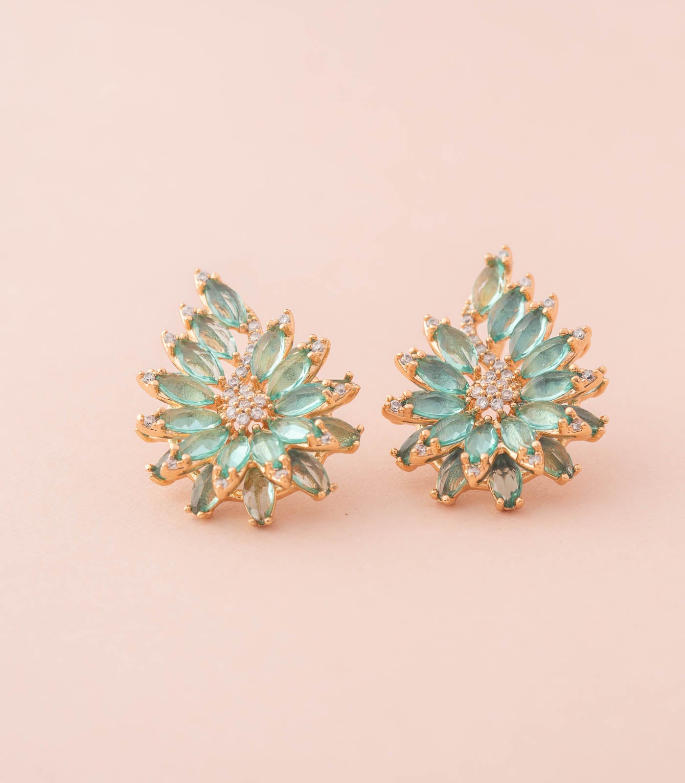 Eye Catching Statement Makers - Green Earrings (Brass)