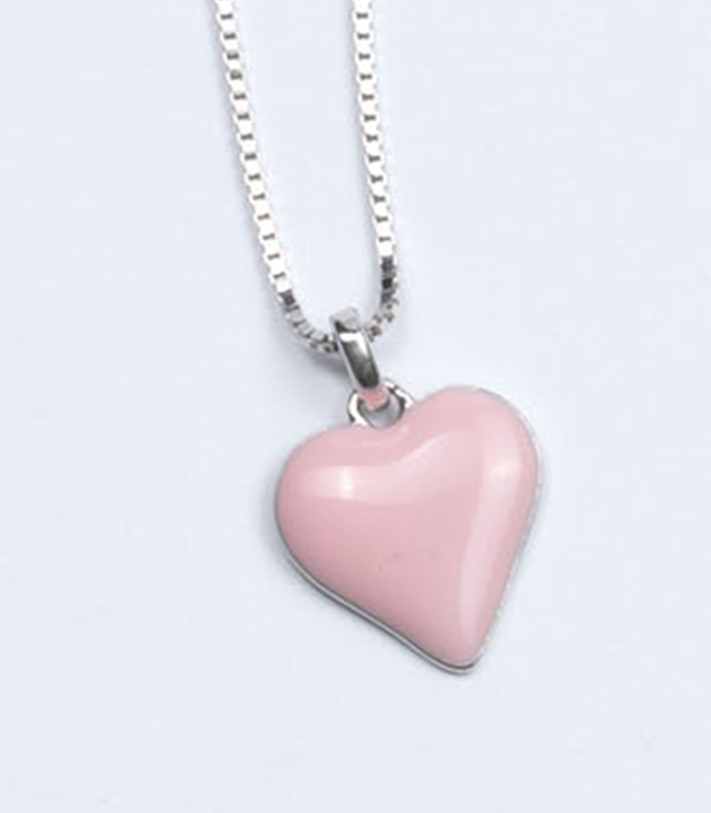 Pink Heart Necklace (Silver)