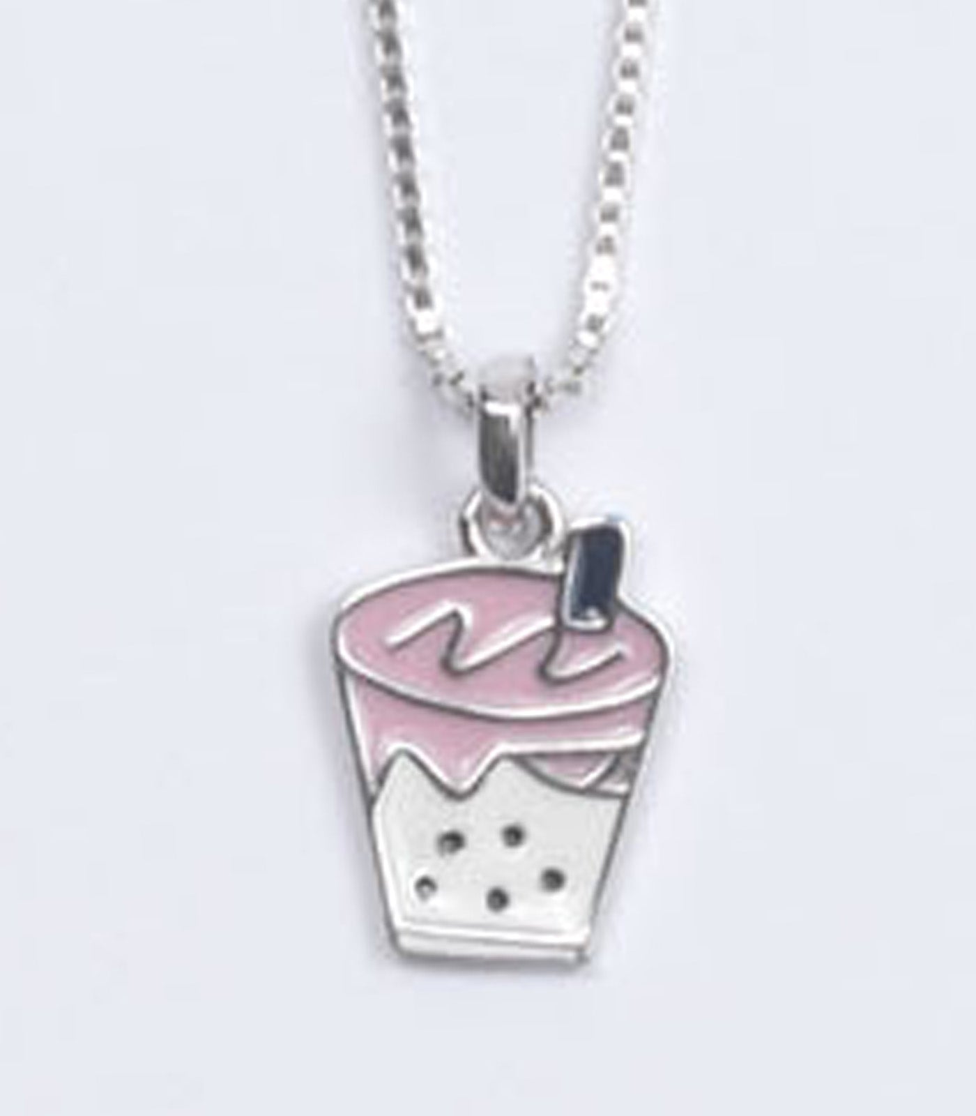 Boba Tea Necklace (Silver)
