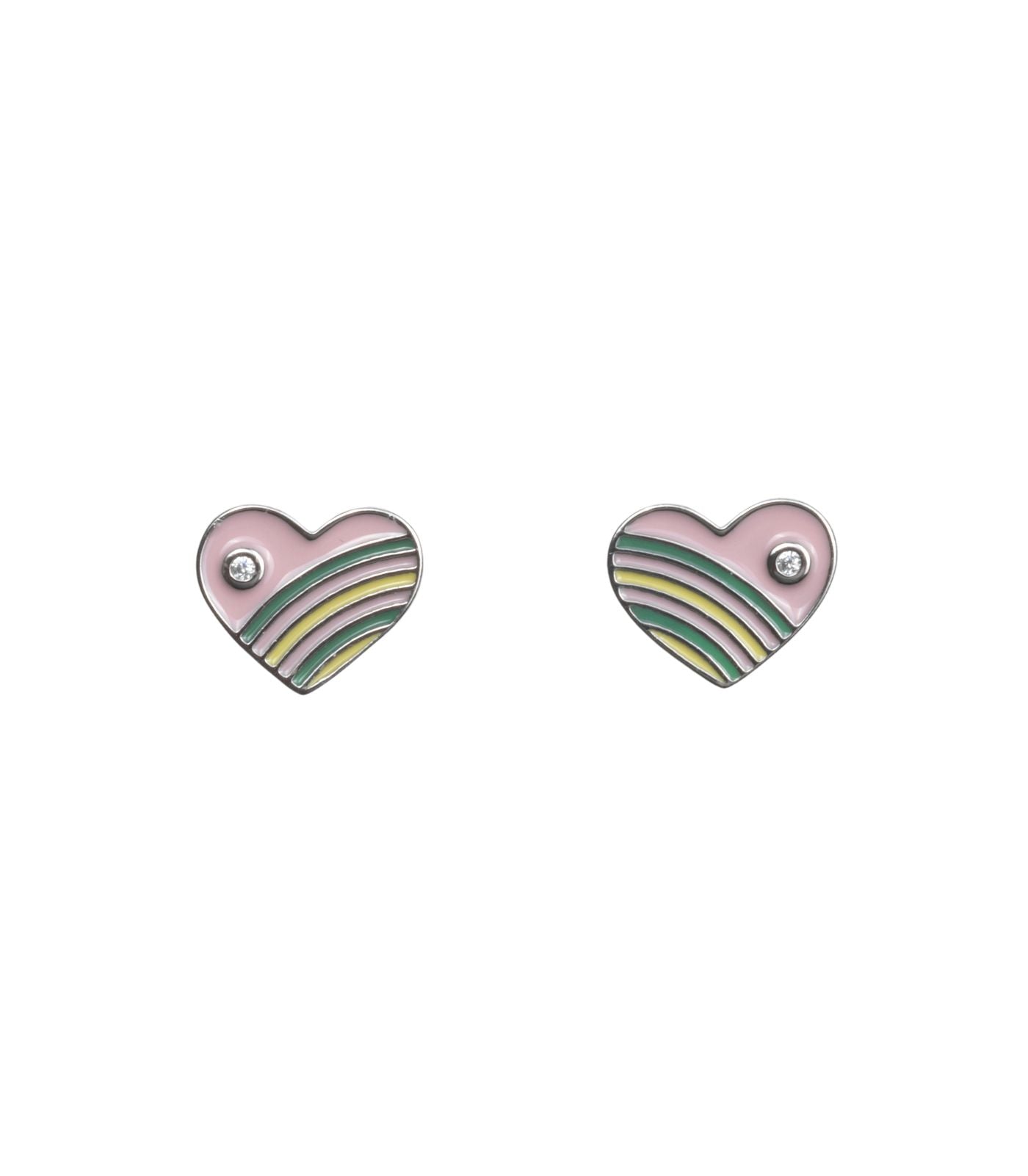 Rainbow Heart Tops (Silver)