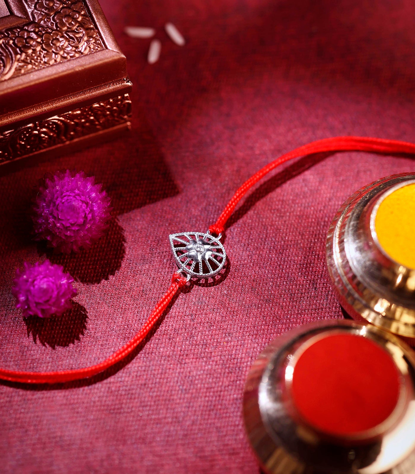 Drop Shaped Silver Rakhi