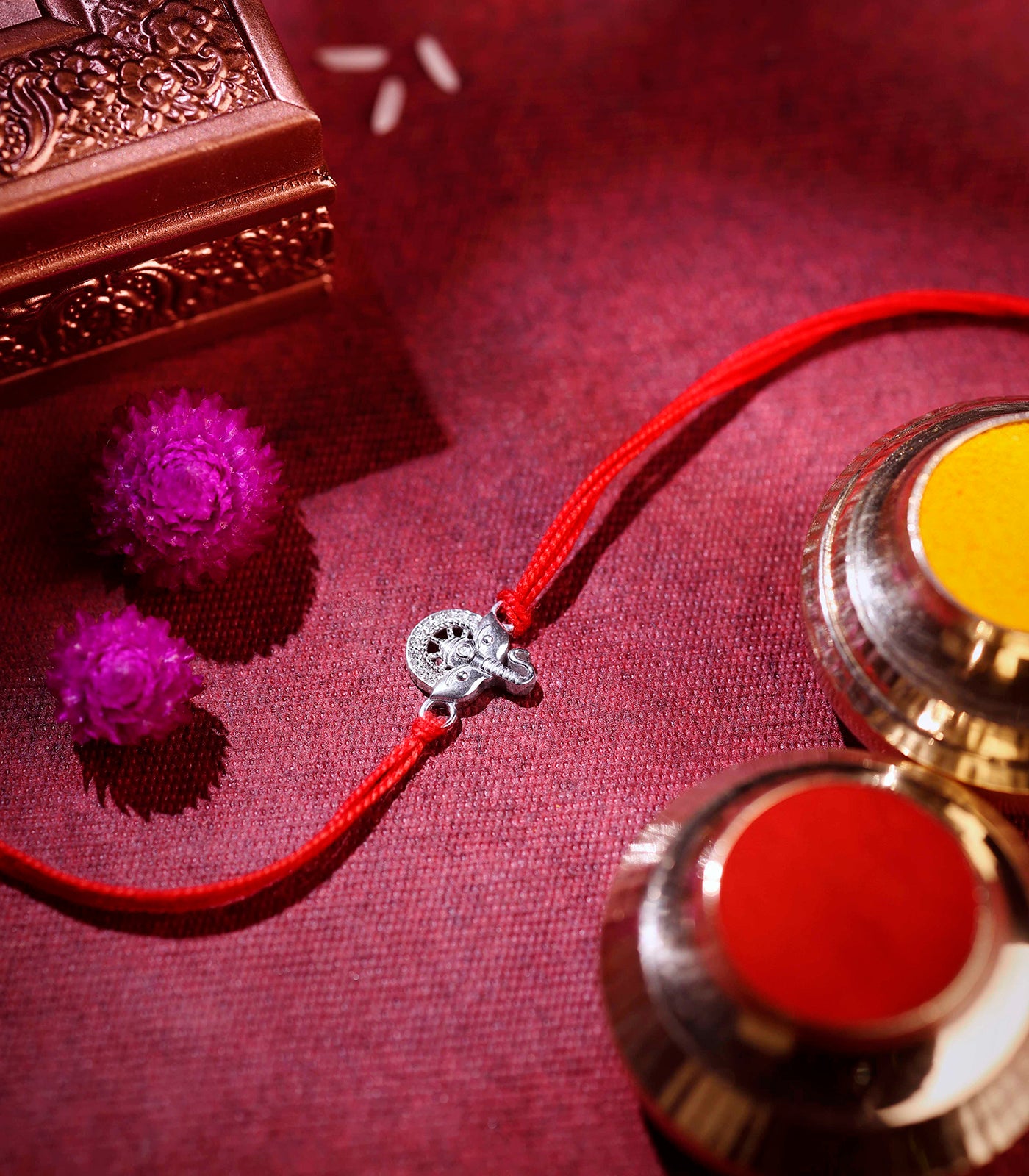 Ganesh Motfi Silver Rakhi