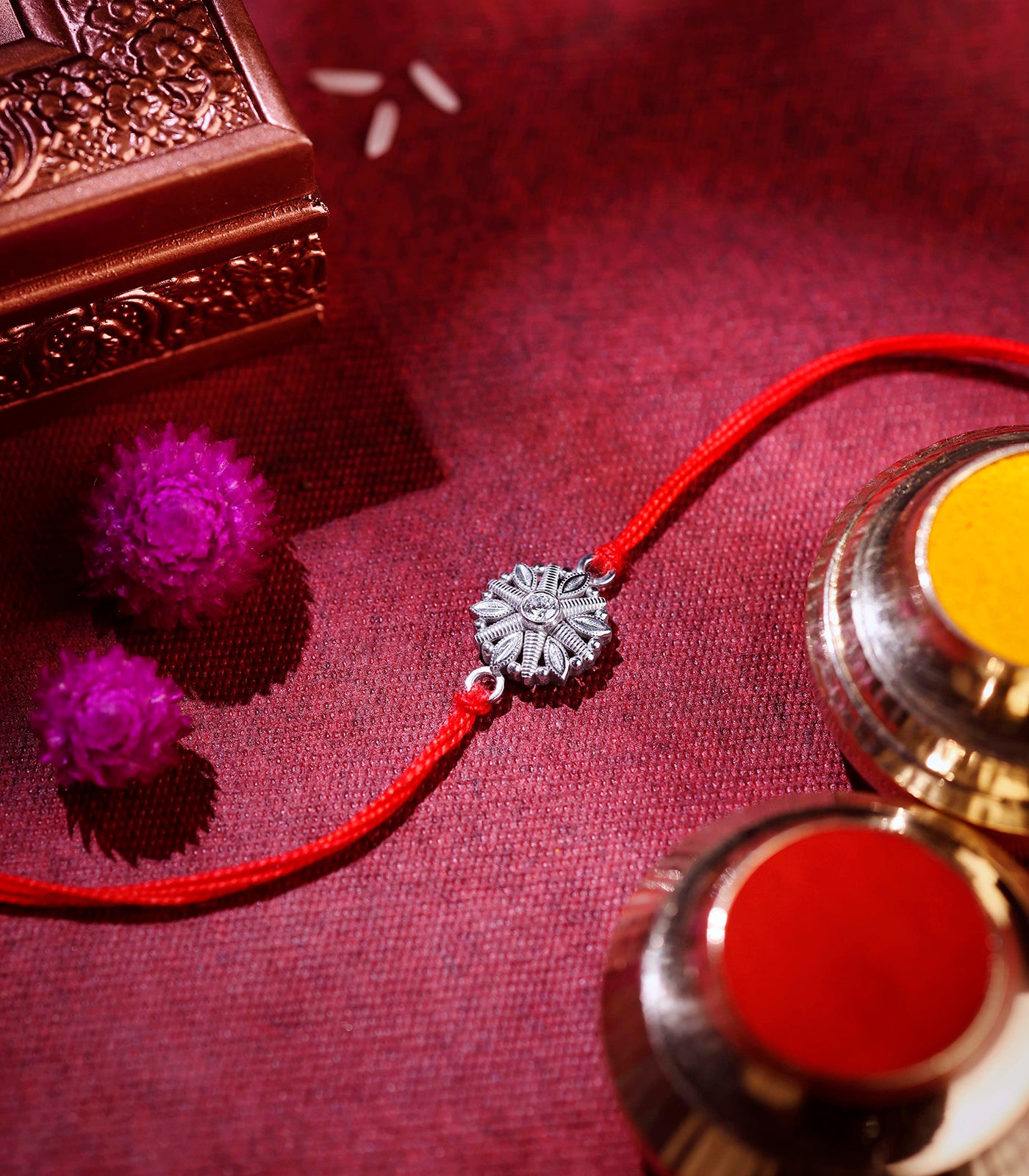 Petal Star Silver Rakhi