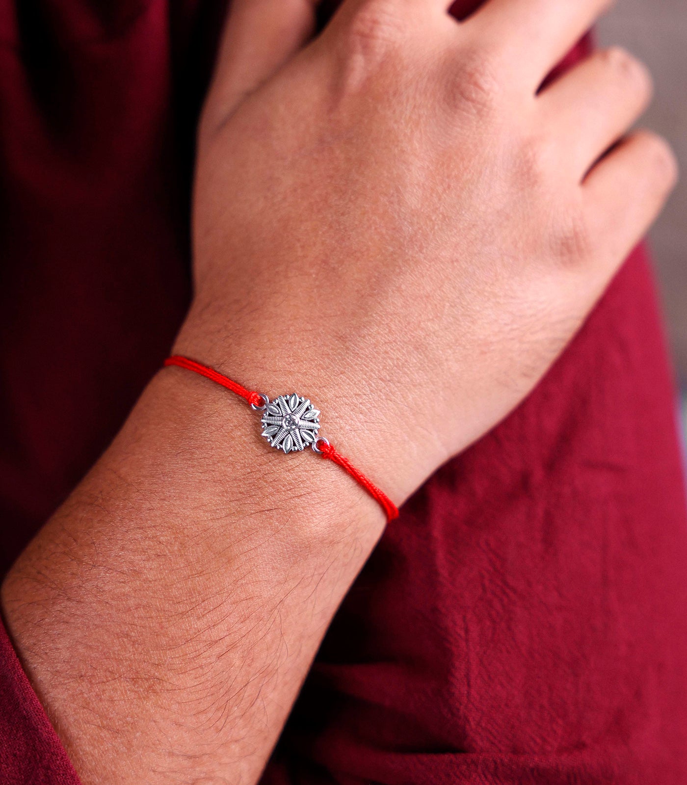 Petal Star Silver Rakhi