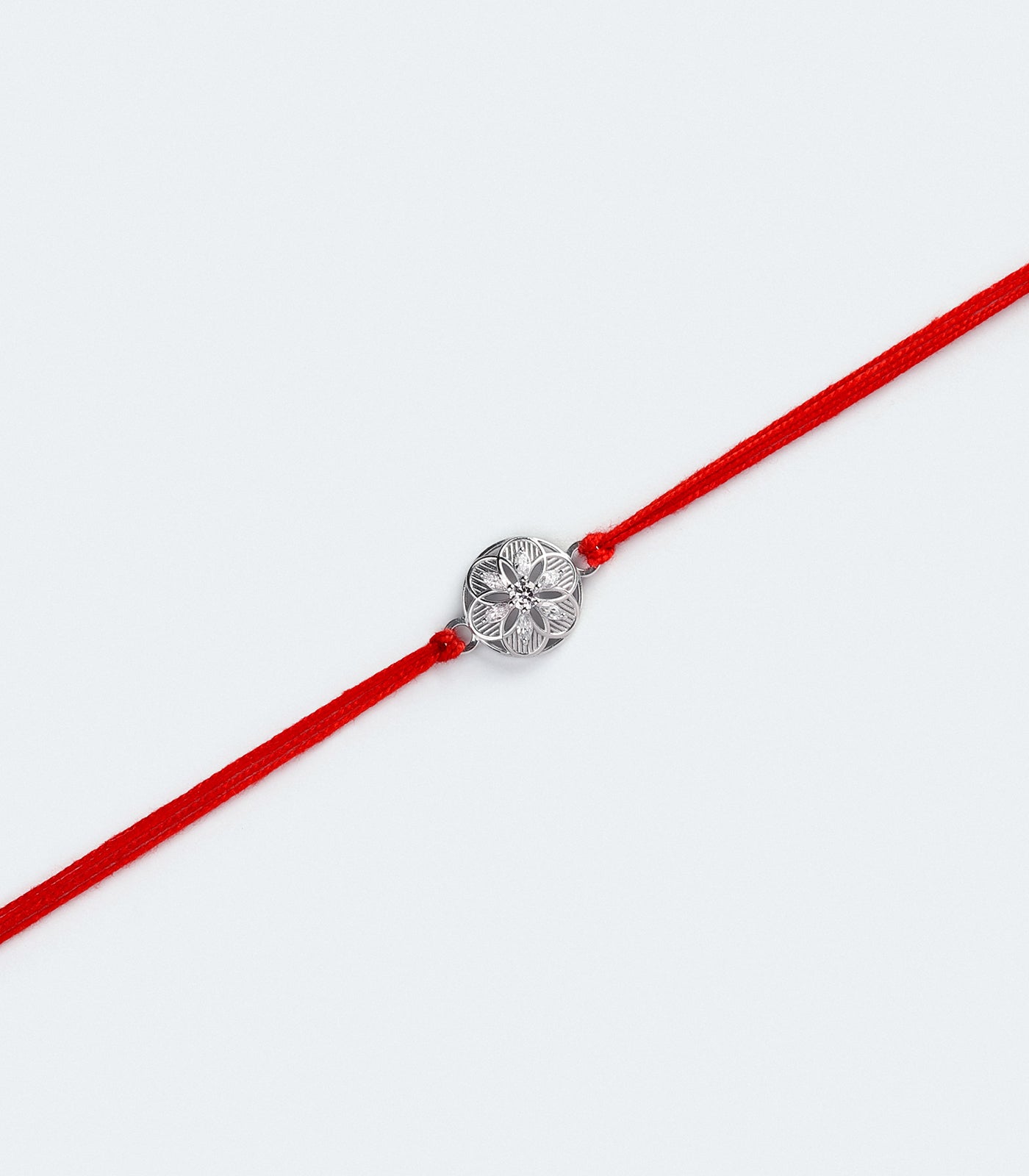 Classic Floral Motif Silver Rakhi