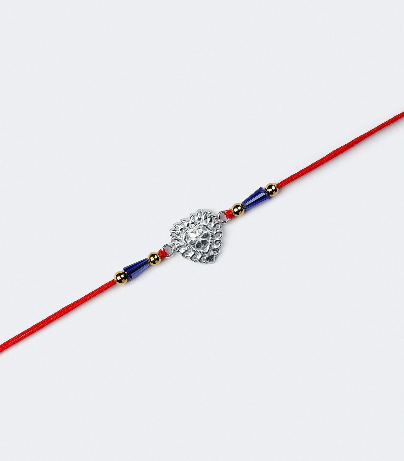 Stunning Silver Rakhi - Elegant Heart Design