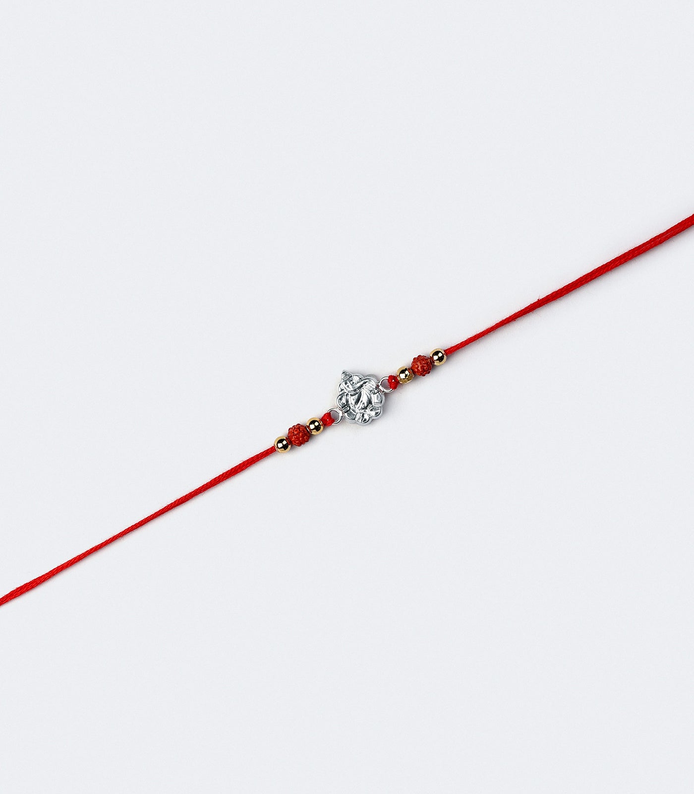 Silver Rudraksh Rakhi - Ashtavinayak Ganesh Design