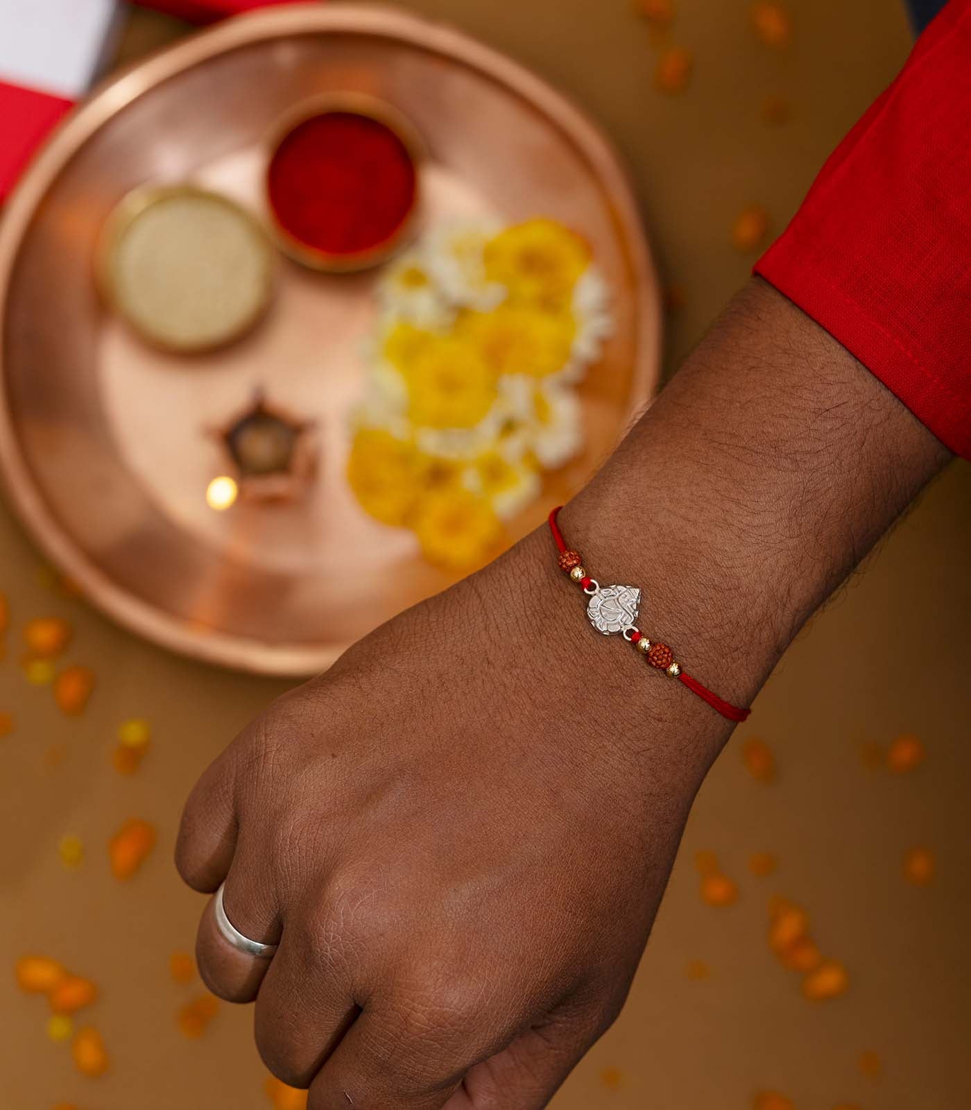 Silver Rakhi Combo Pack of 3