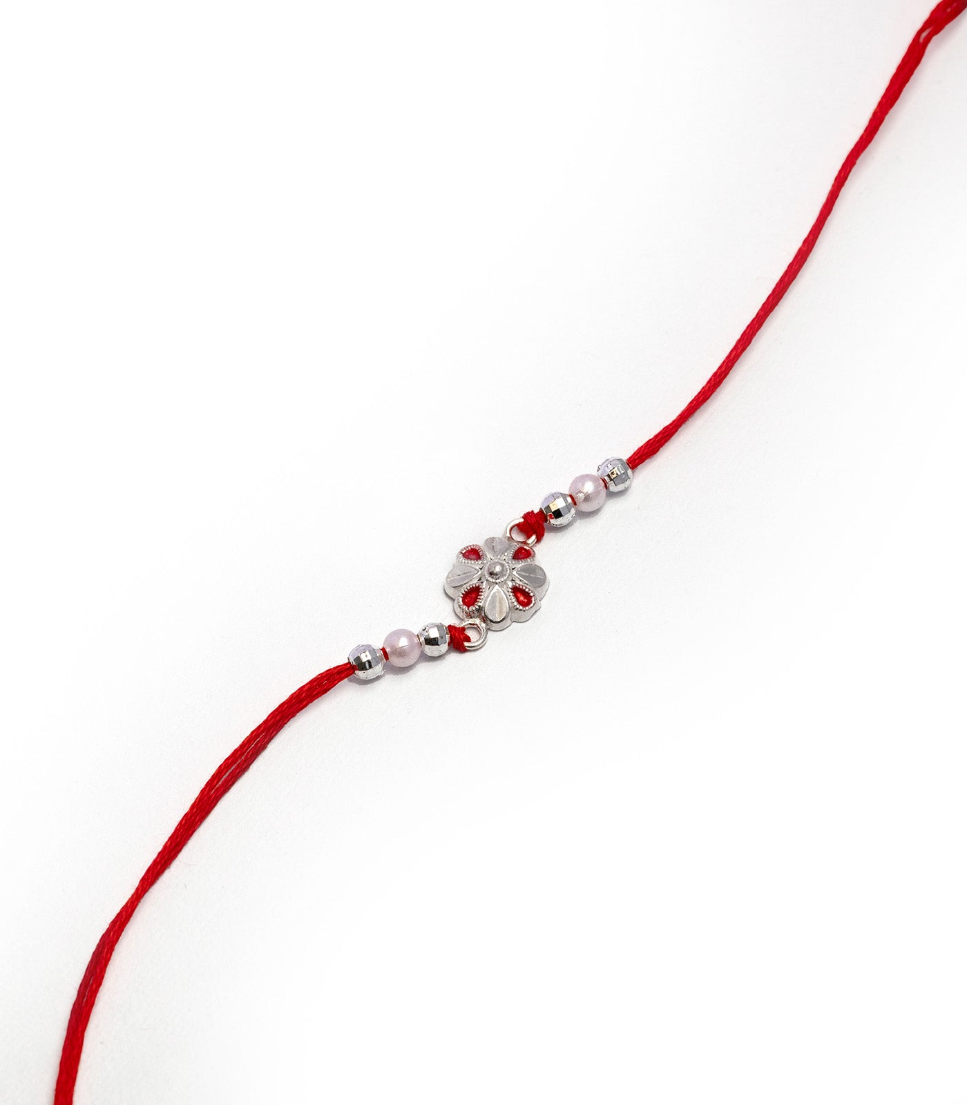 Stunning Silver Rakhi - Elegant Petal Design