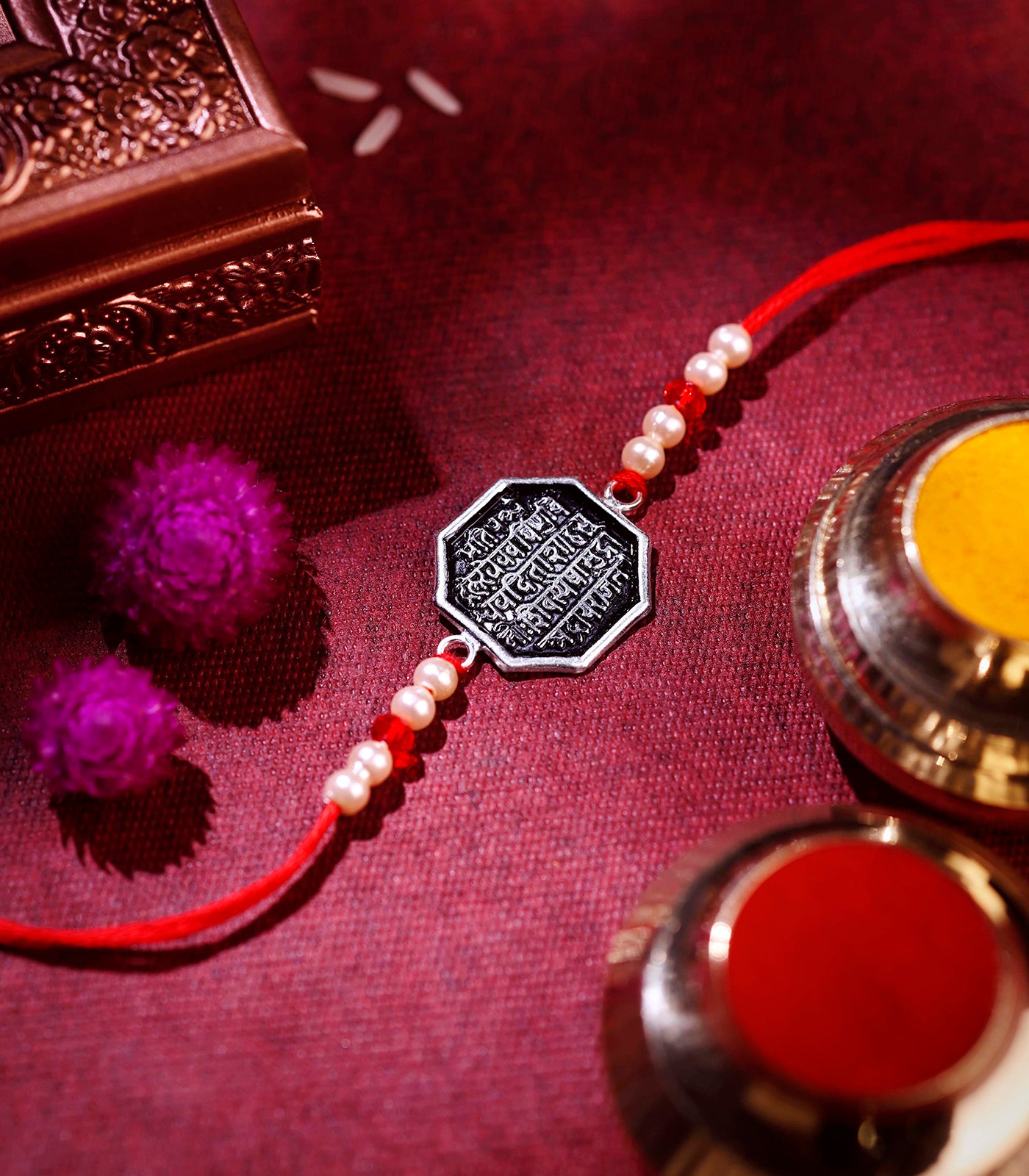Beautiful Silver Rakhi - The Shivmudra Text Design